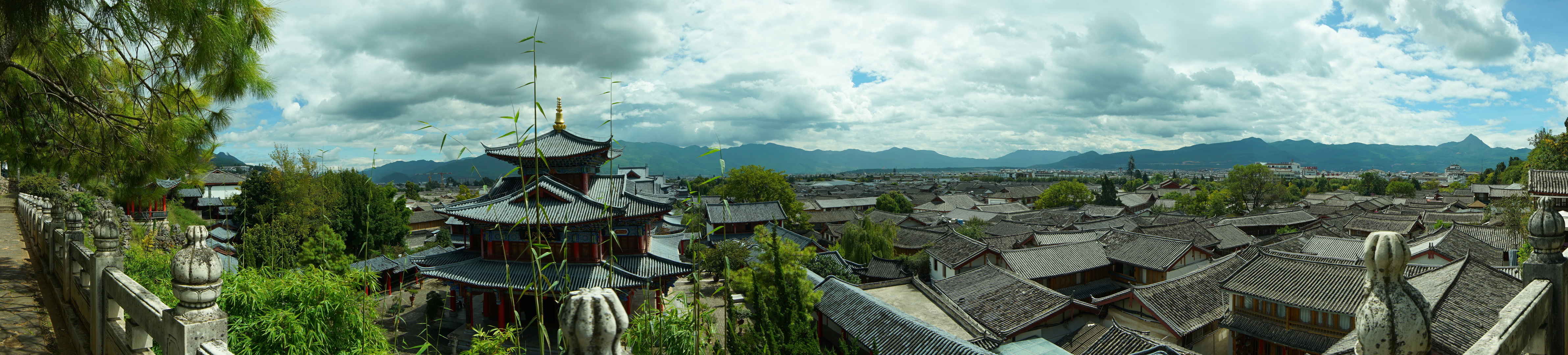 俯瞰丽江古城世界文化遗产壁纸