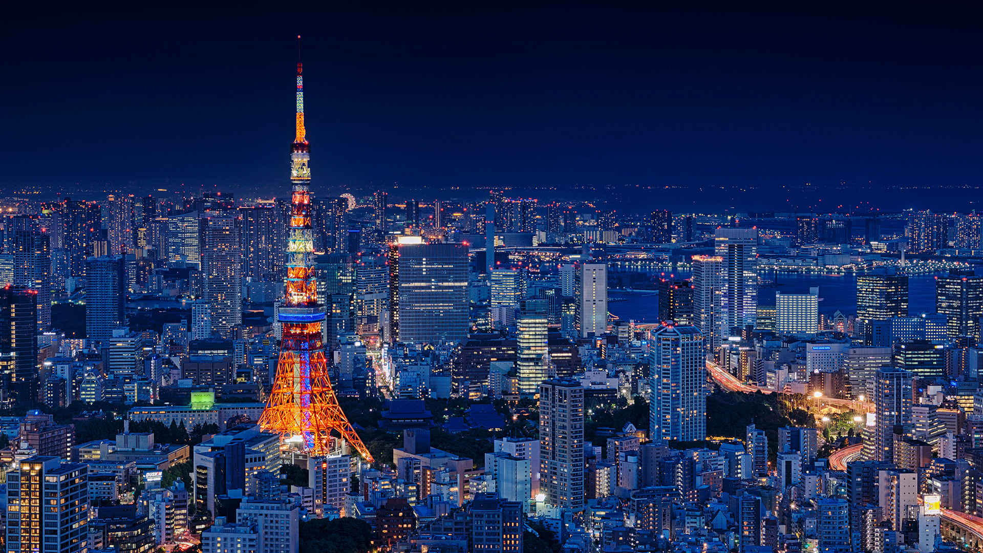 东京铁塔夜景壁纸-