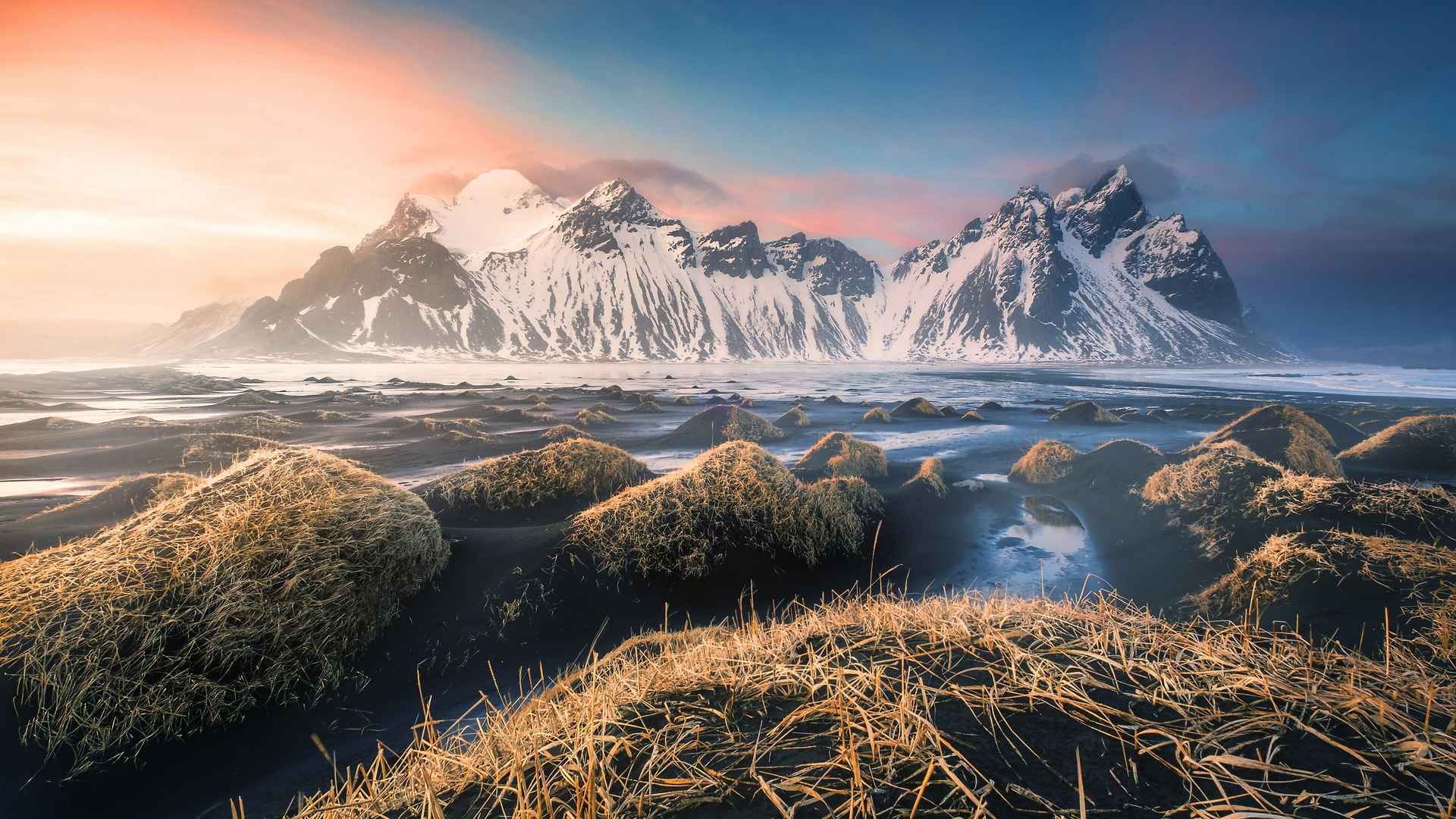 大自然日落 冰岛