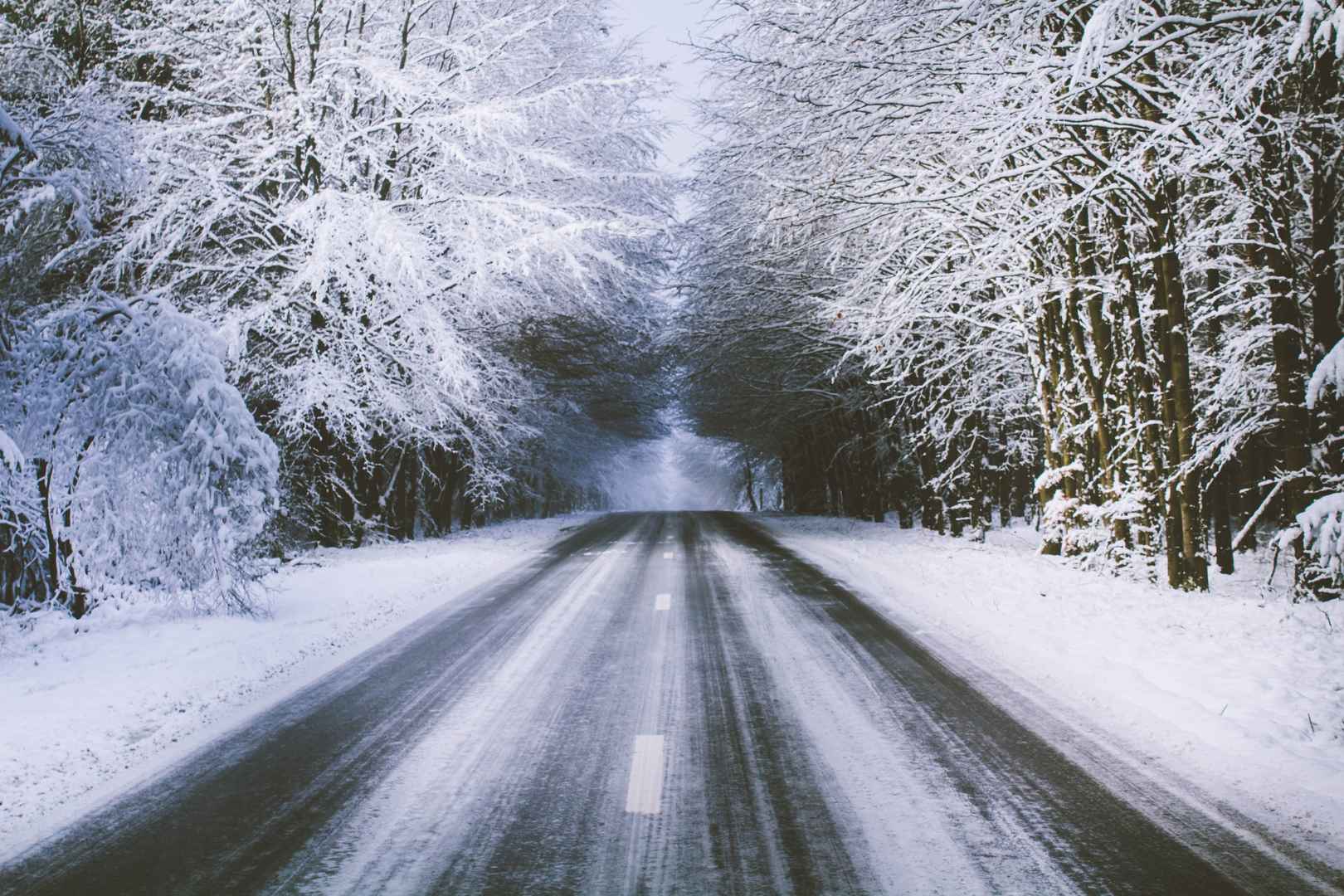 雪景道路图片