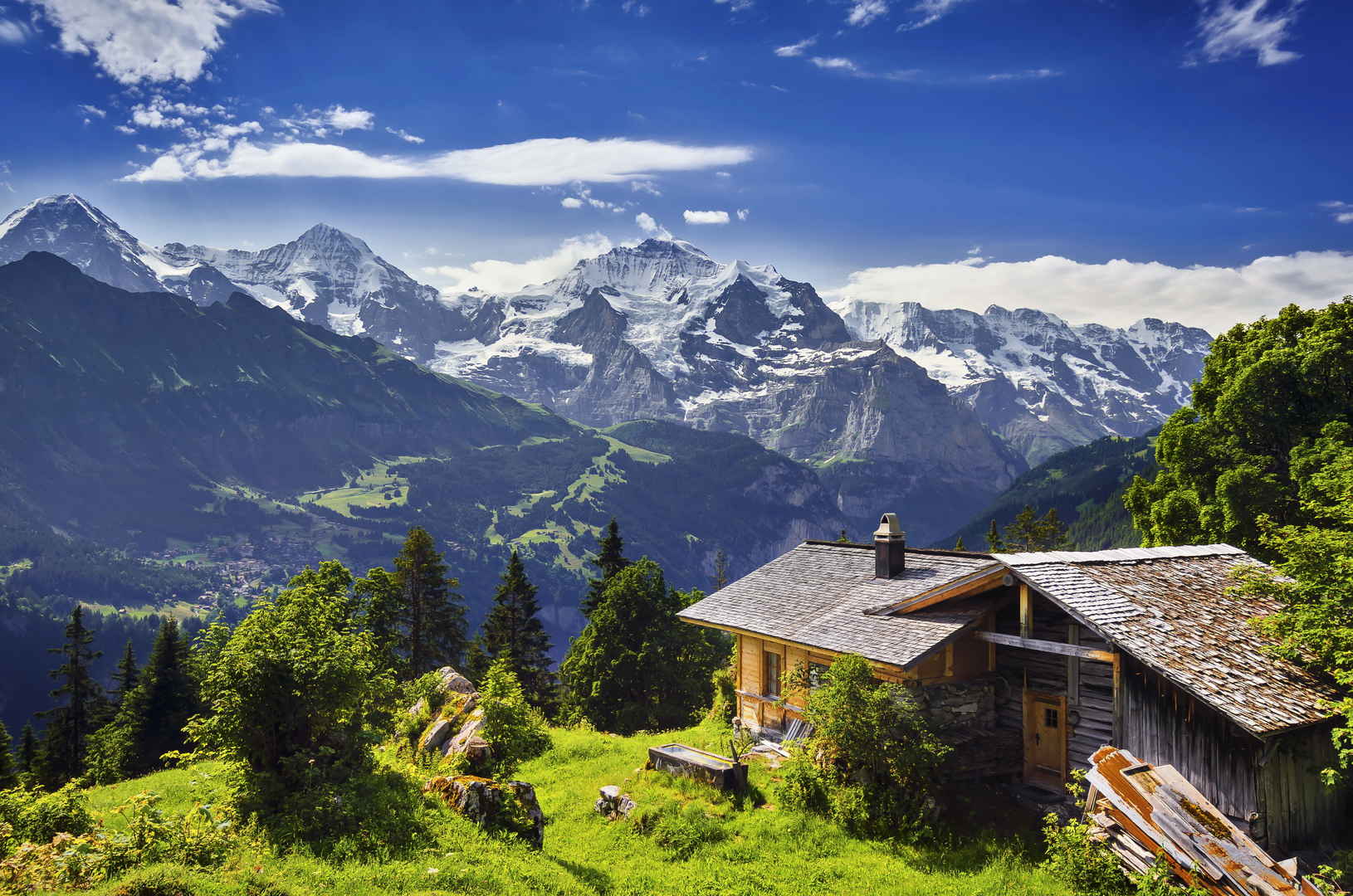 瑞士格林德瓦风景图片