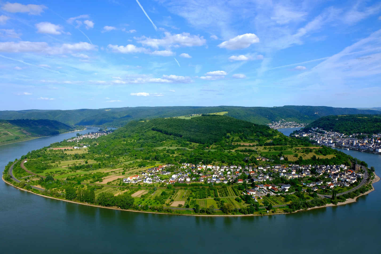 东莱茵河谷鸟瞰图