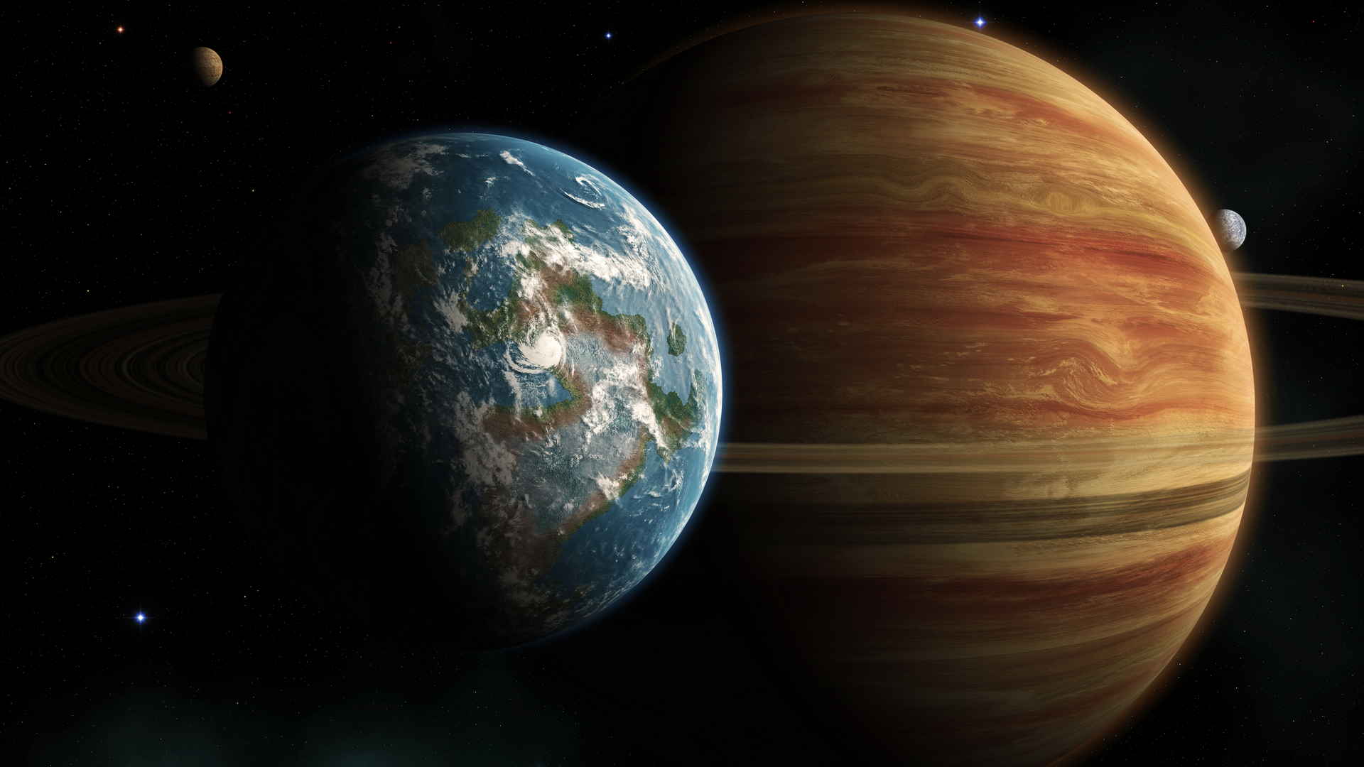 木星与地球同框8K壁纸