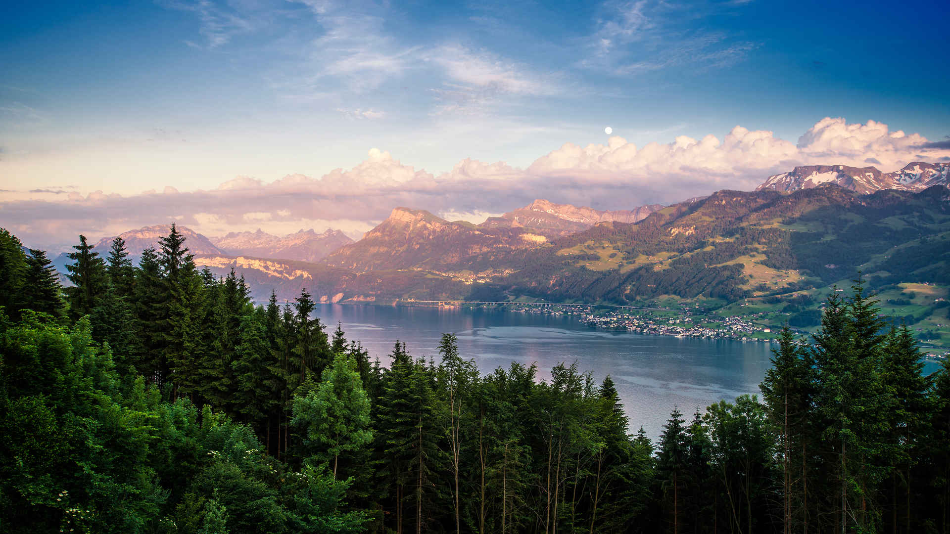 瑞士苏黎世湖风景3840x2160壁纸
