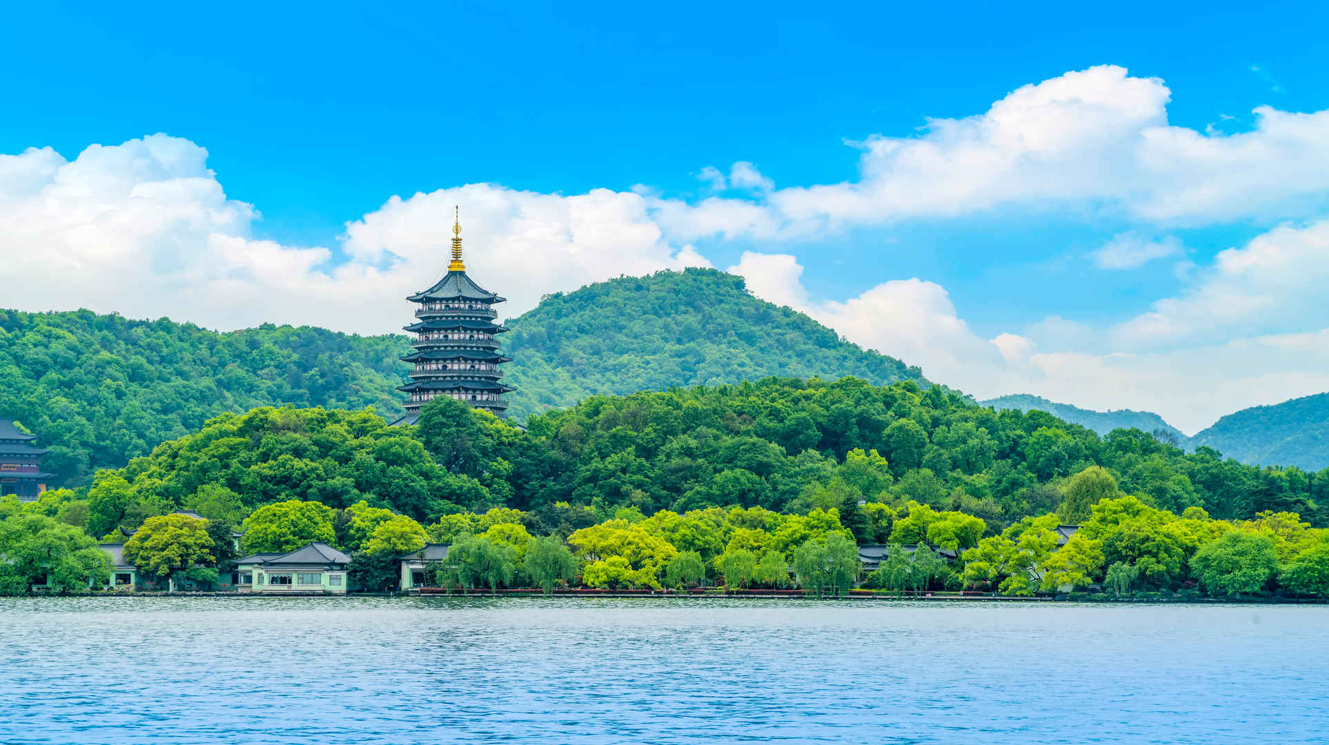 杭州西湖秀丽的风景杭州旅游-