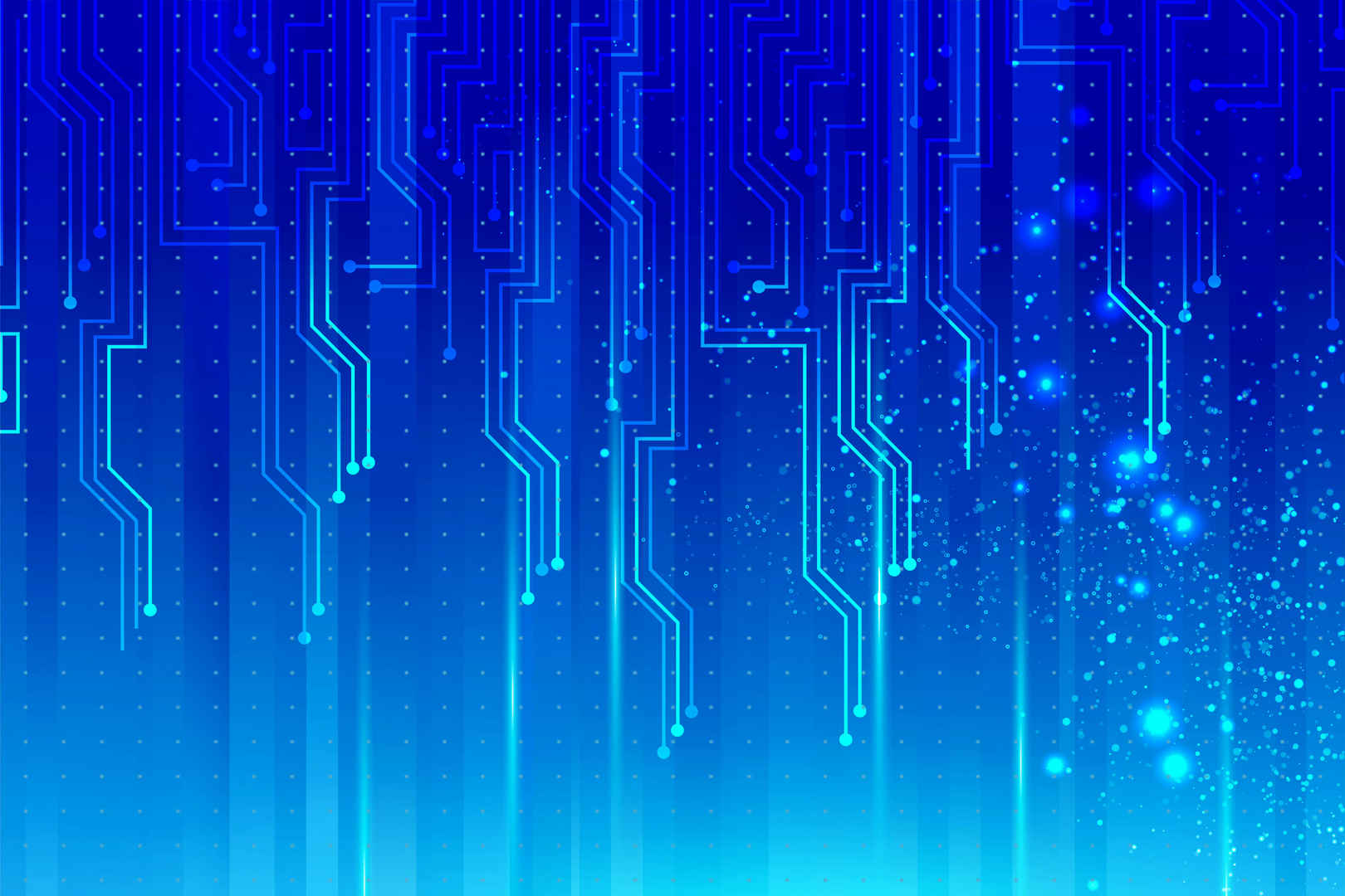 蓝色渐变科技大屏大数据线路电路IT互联网背景海报