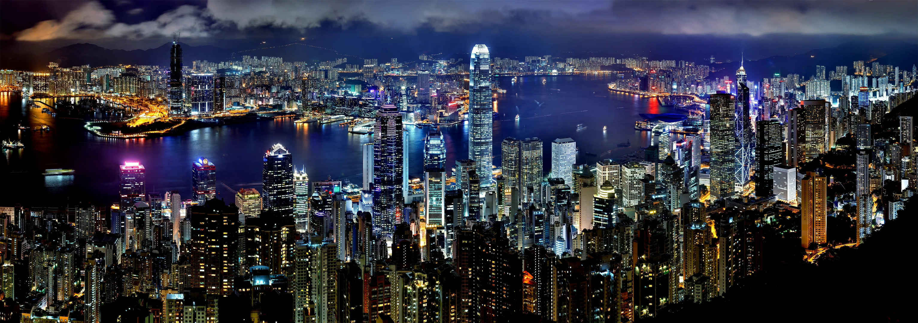 香港城市夜景宽屏壁纸