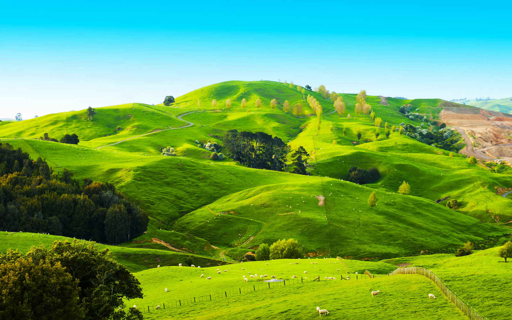 美丽的绿色山丘养眼壁纸-