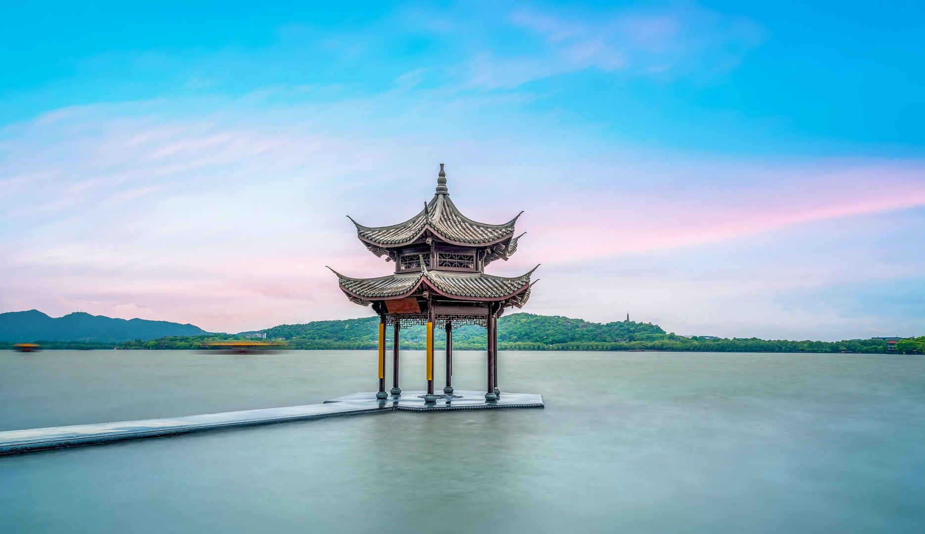 杭州西湖古建筑景观壁纸-