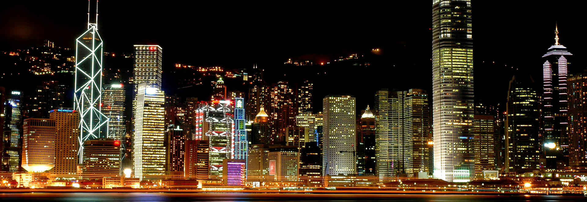 香港夜景城市建筑创意设计灯光-