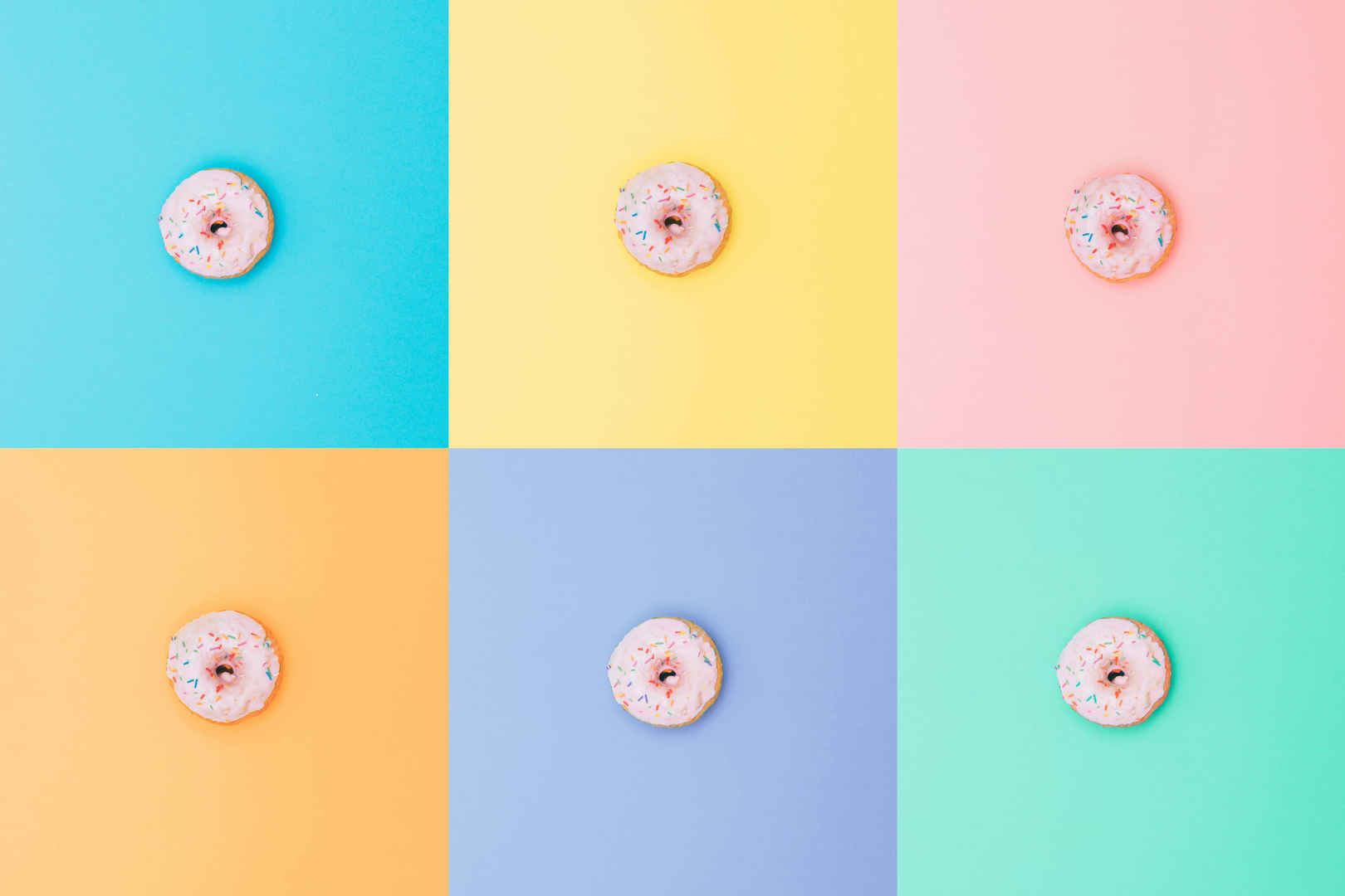 极简主义风格粉色甜甜圈壁纸-