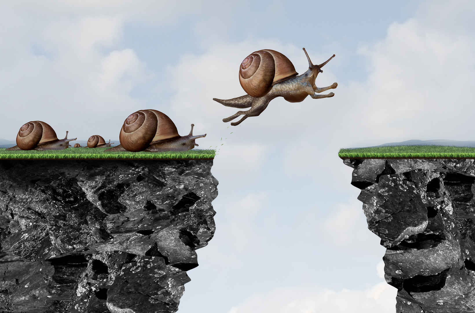 改变想法蜗牛跳过悬崖创新图