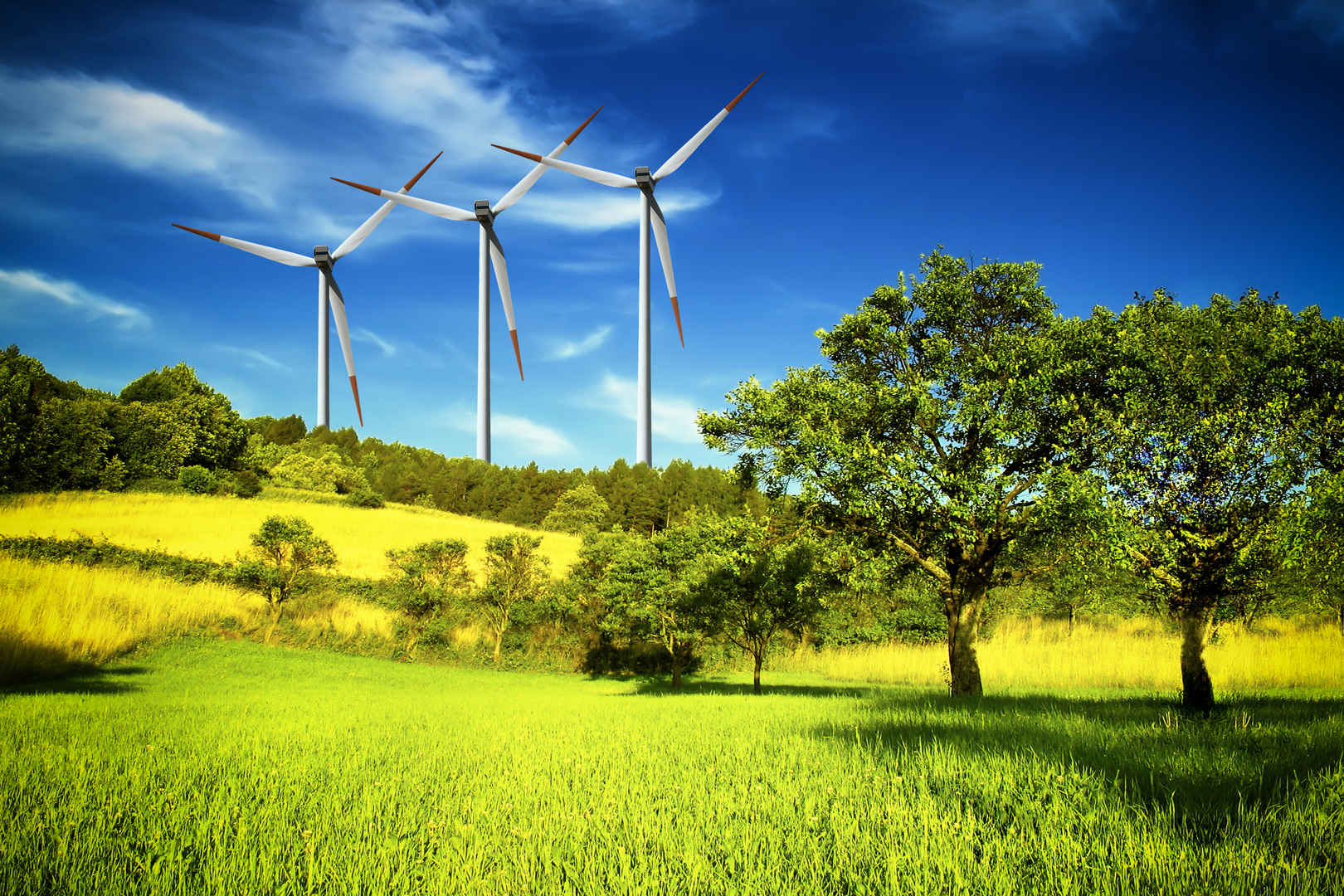 风能源工业和自然壁纸-