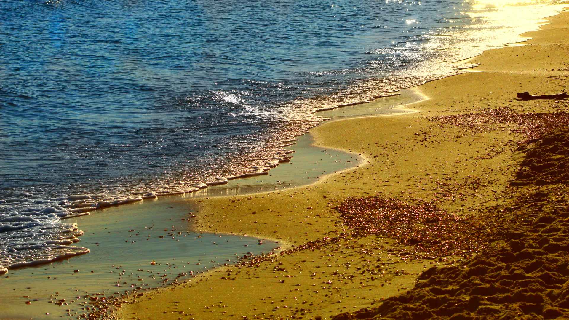 沙滩黄昏壁纸-