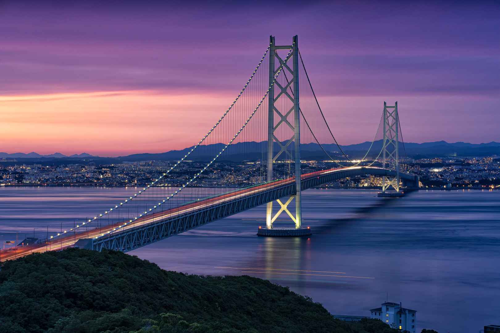 日本濑户大桥建筑风景图片-