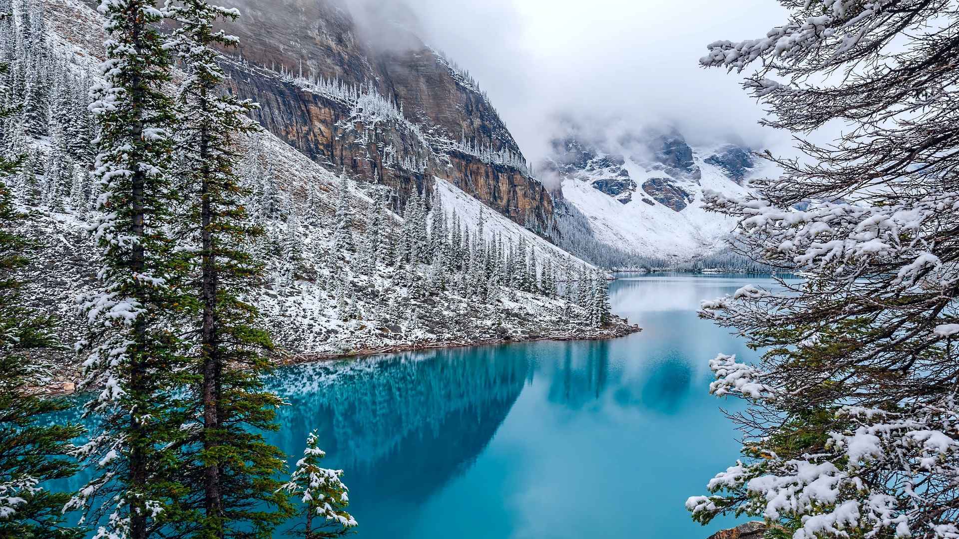 唯美冰碛湖风景图片