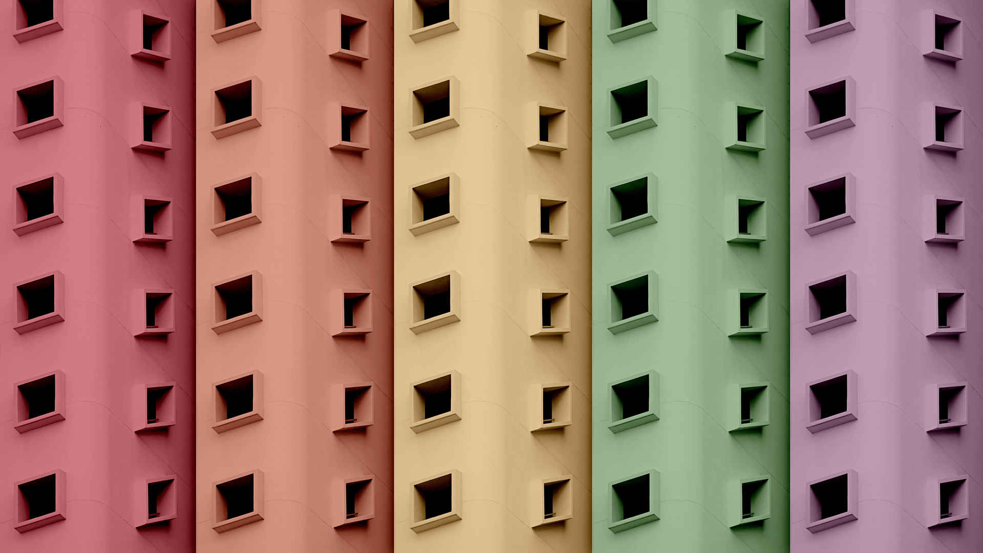 彩色高楼5K壁纸