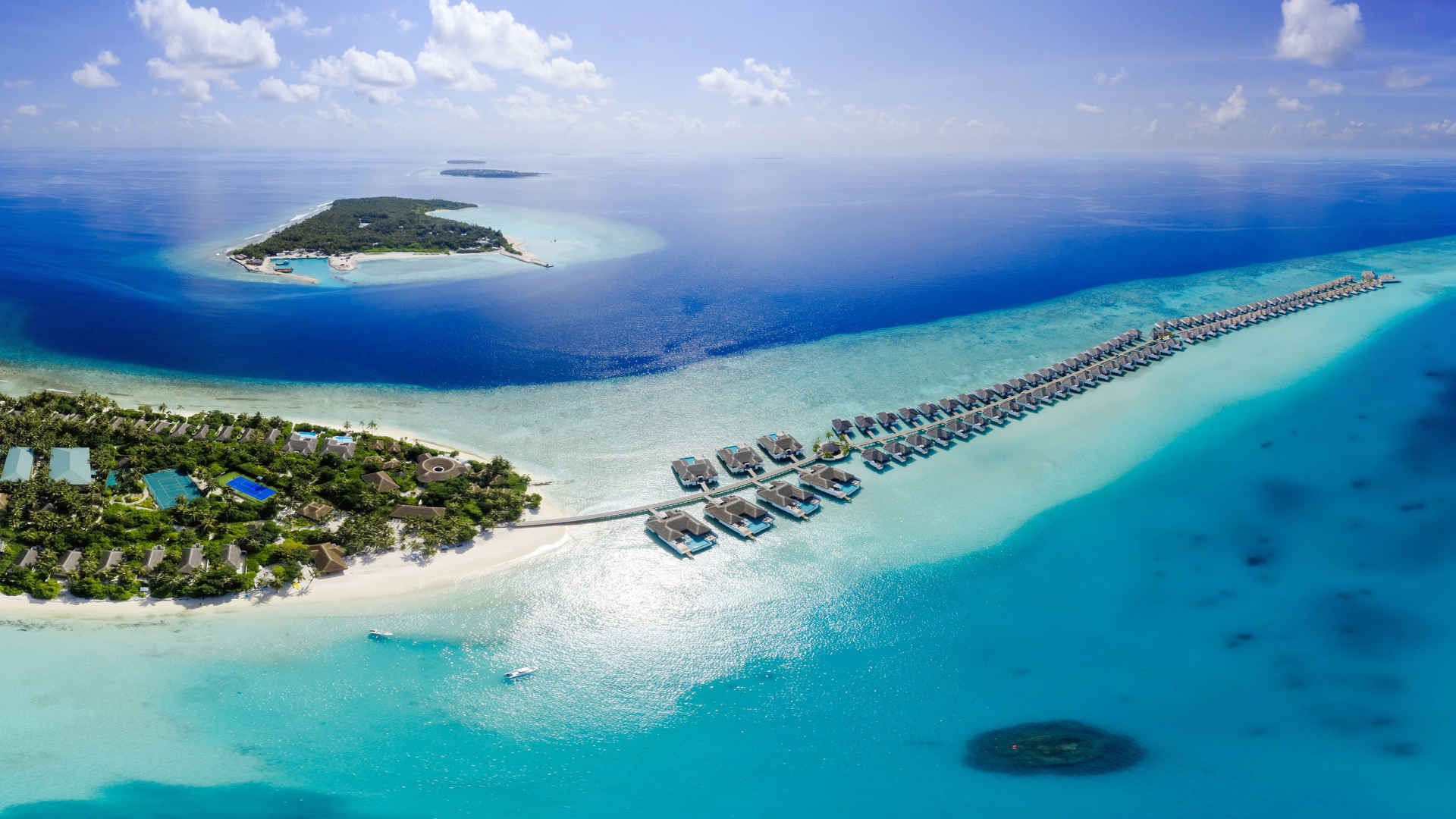 唯美的马尔代夫珊瑚岛风景图片-