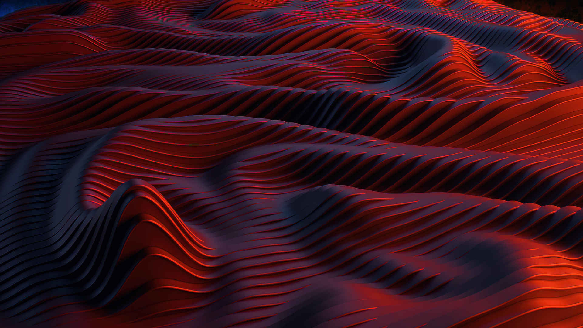 3D红色波浪形纹理5K壁纸