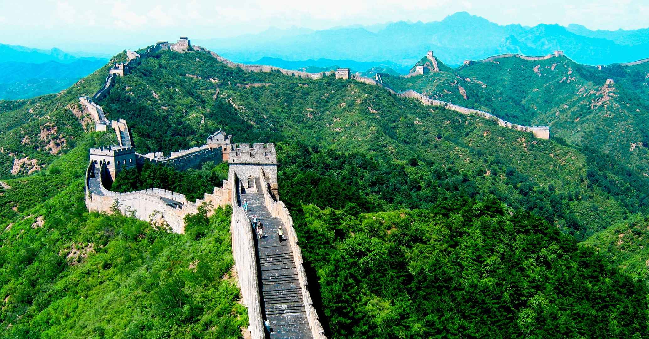 中国长城绿色自然壁纸-