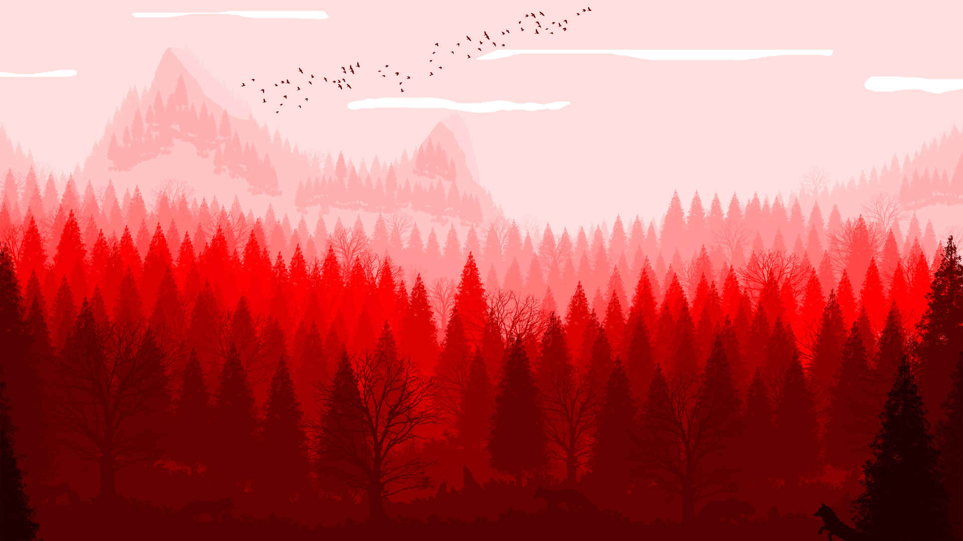 大自然自然红色系桌面壁纸