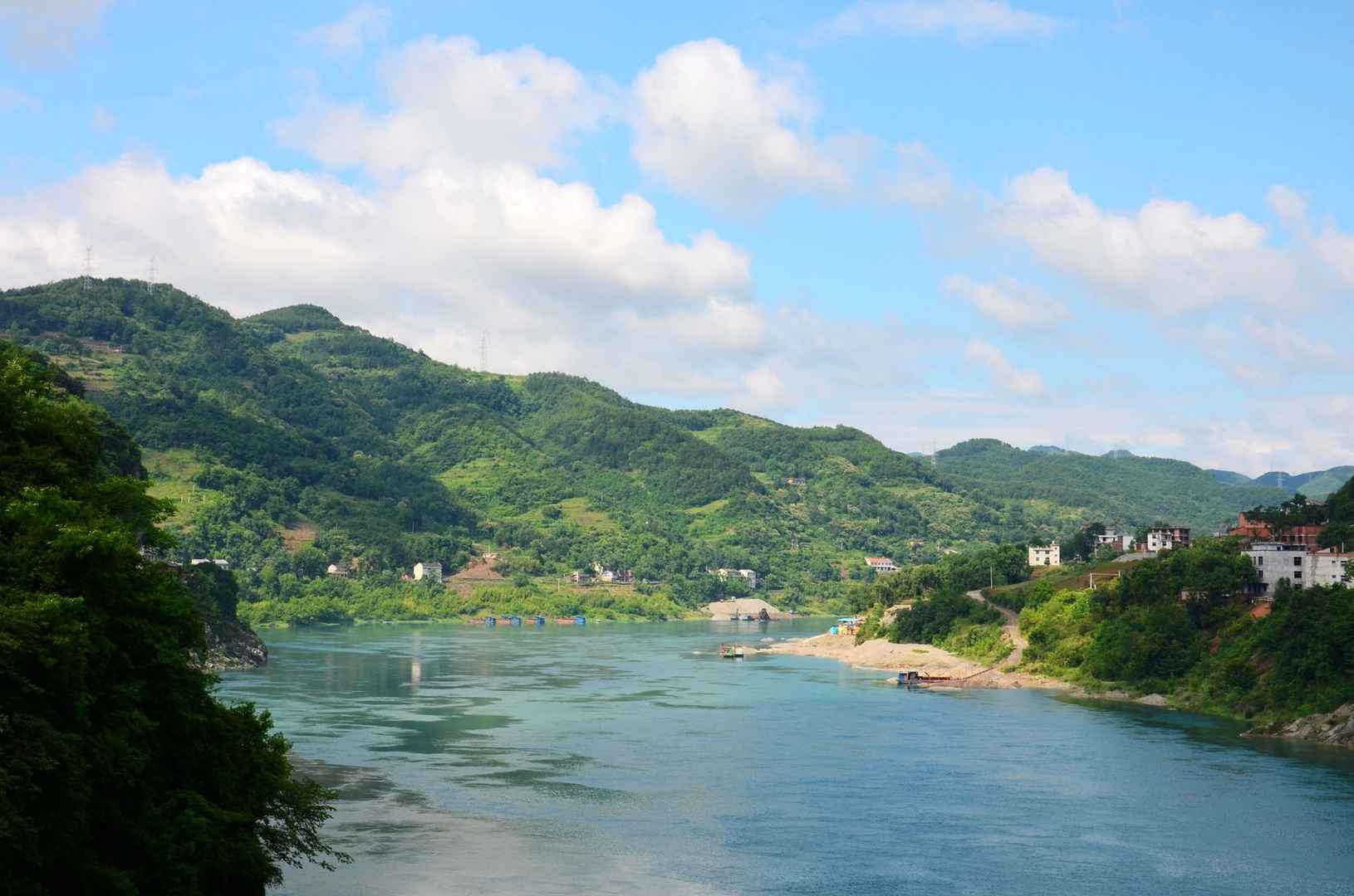 陕西汉江风景壁纸图片-