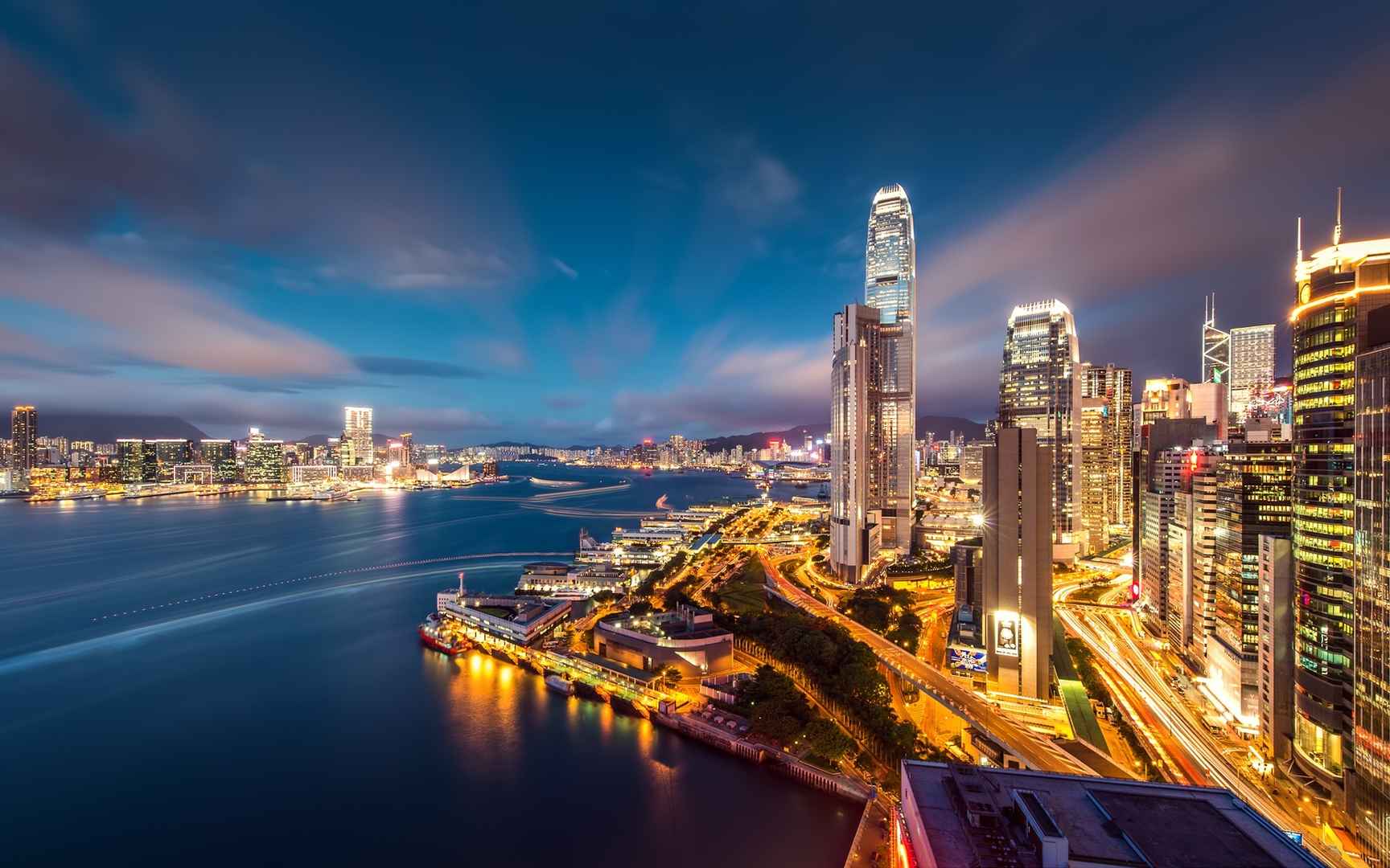 璀璨的香港夜景壁纸图片-