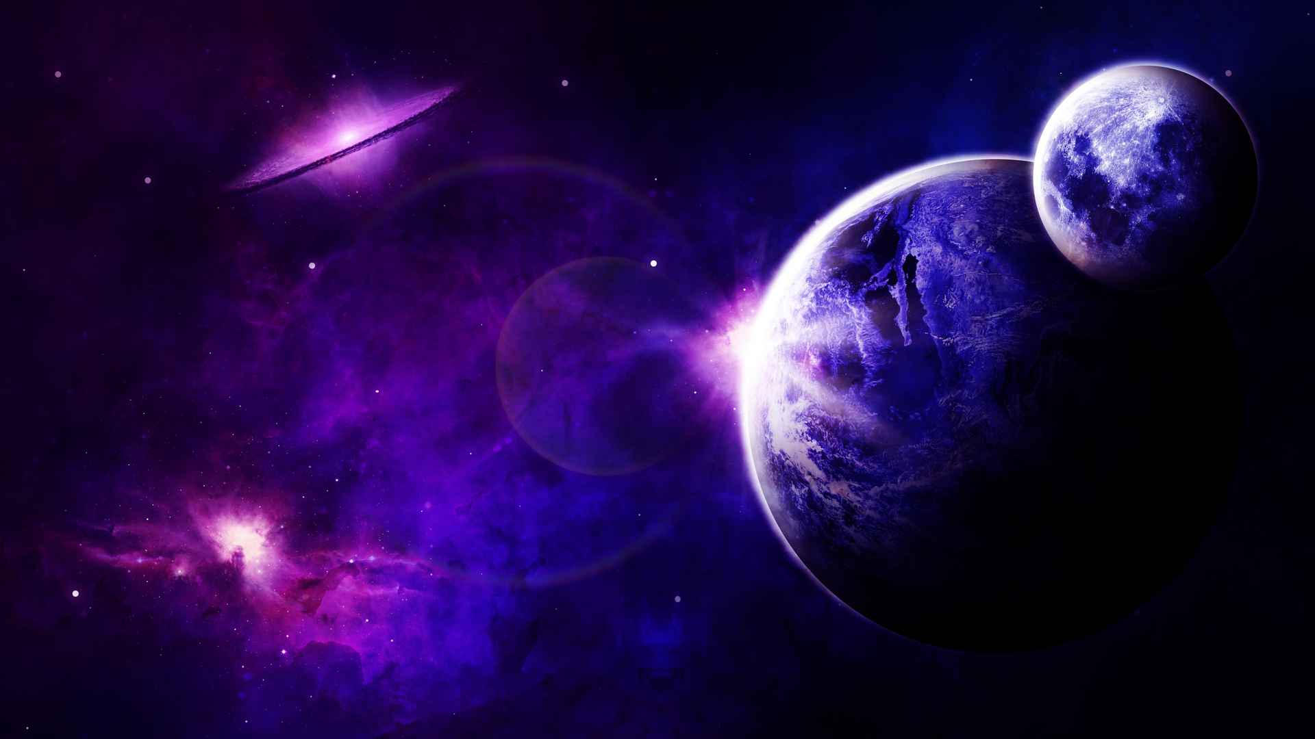 紫色宇宙星系光影壁纸