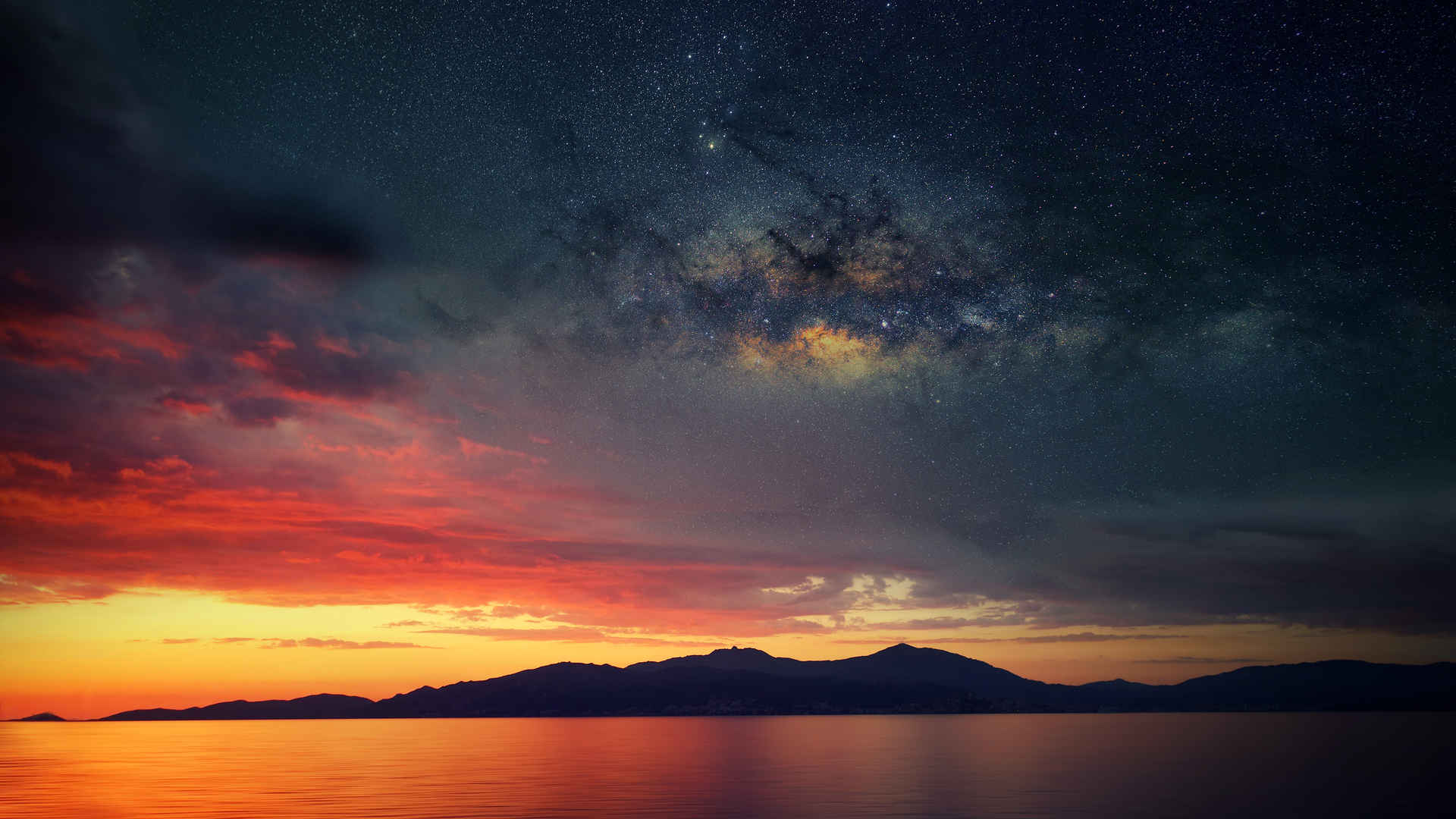 科西嘉岛星空风景电脑壁纸