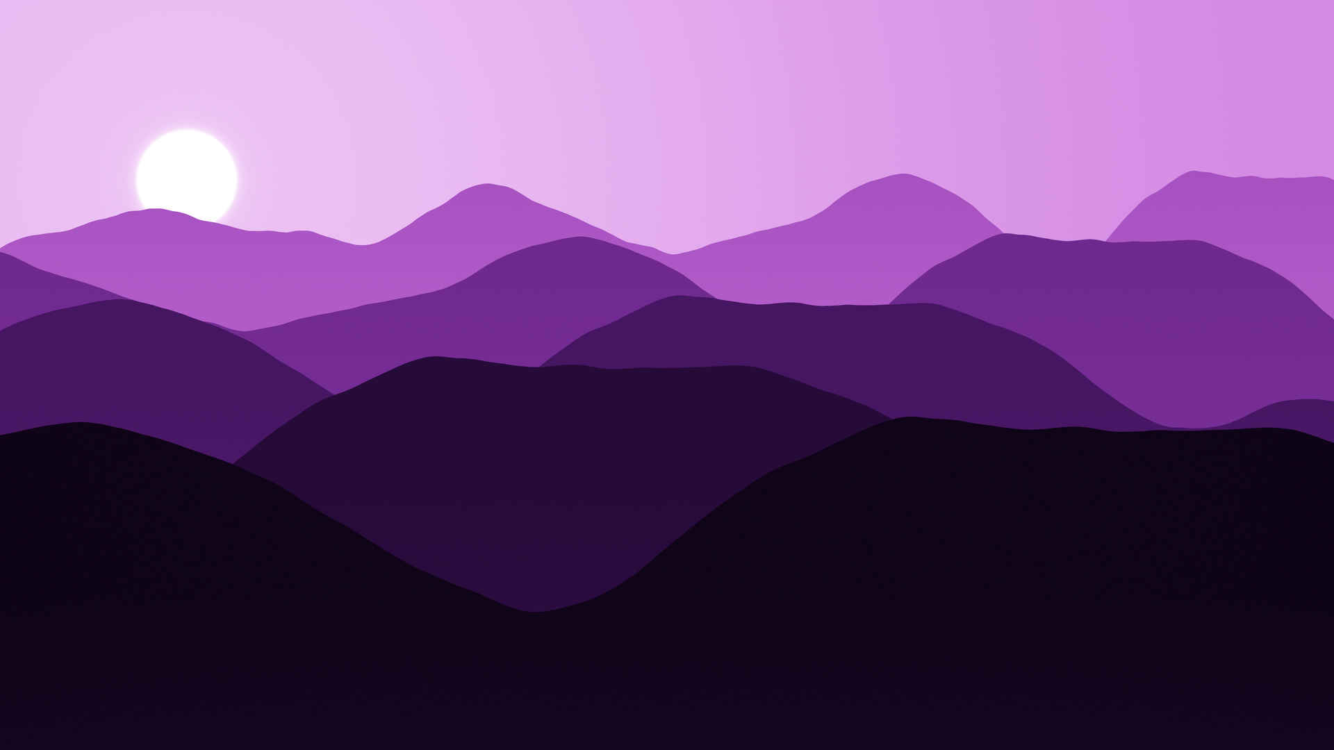连绵起伏山脉紫色绘画壁纸