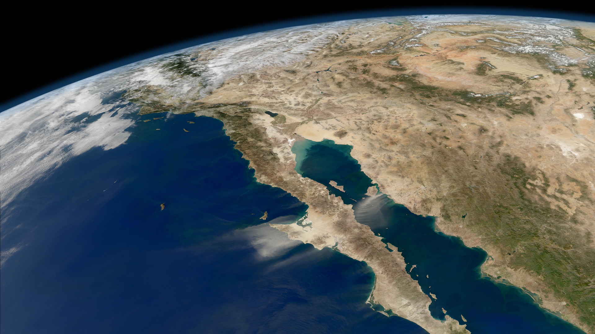 美国加利福尼亚湾卫星遥感图壁纸