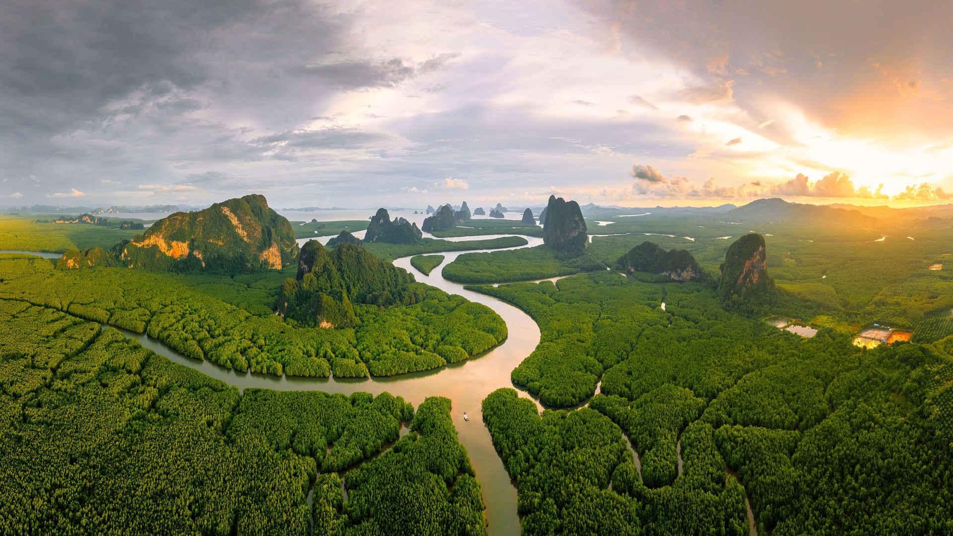 泰国攀牙湾安达曼海的红树林4k风景图片