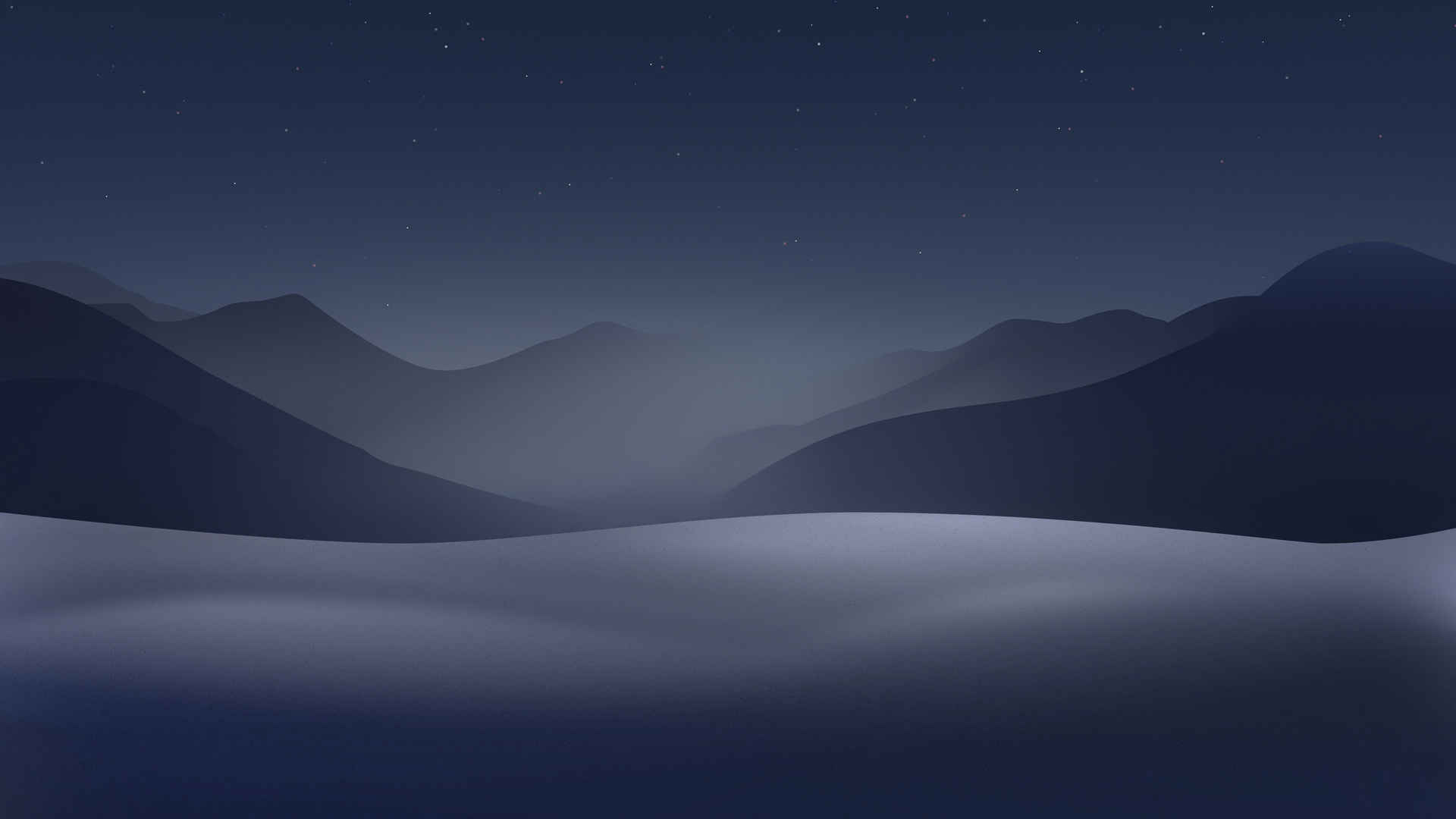 苹果 风景 夜晚 夜景 山脉 极简主义 星星 天空 简约 4K图片