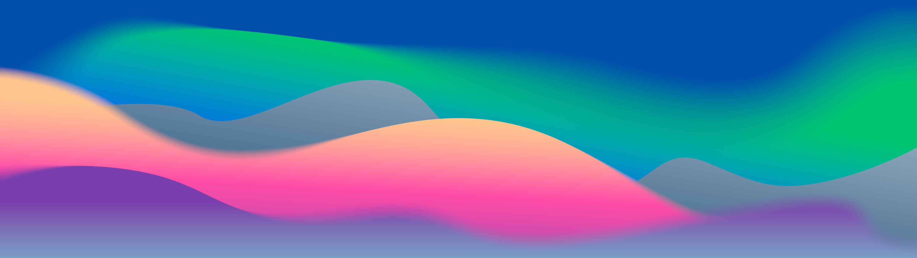 macOS Big Sur 波浪，彩色 双显示器 超宽5120x1440壁纸
