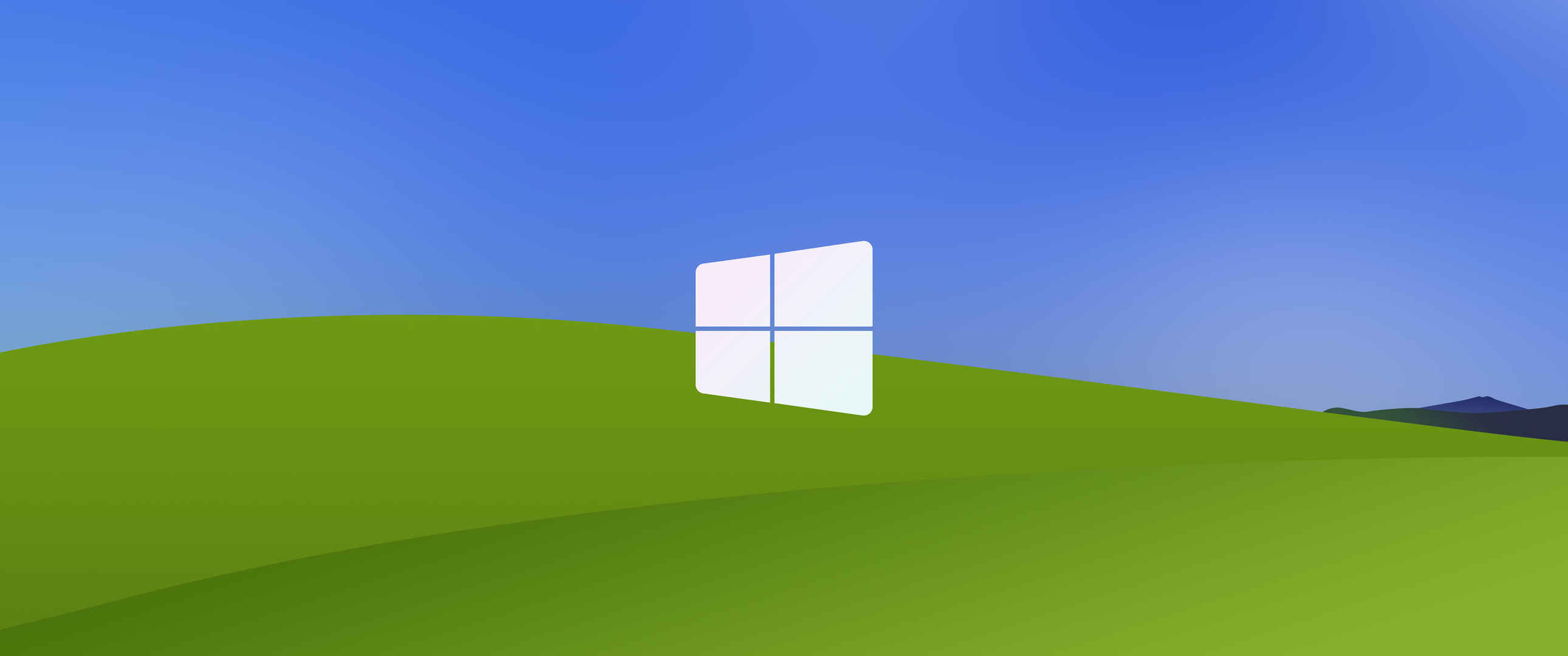 简约蓝天白云 Windows XP  3440x1440带鱼屏壁纸-