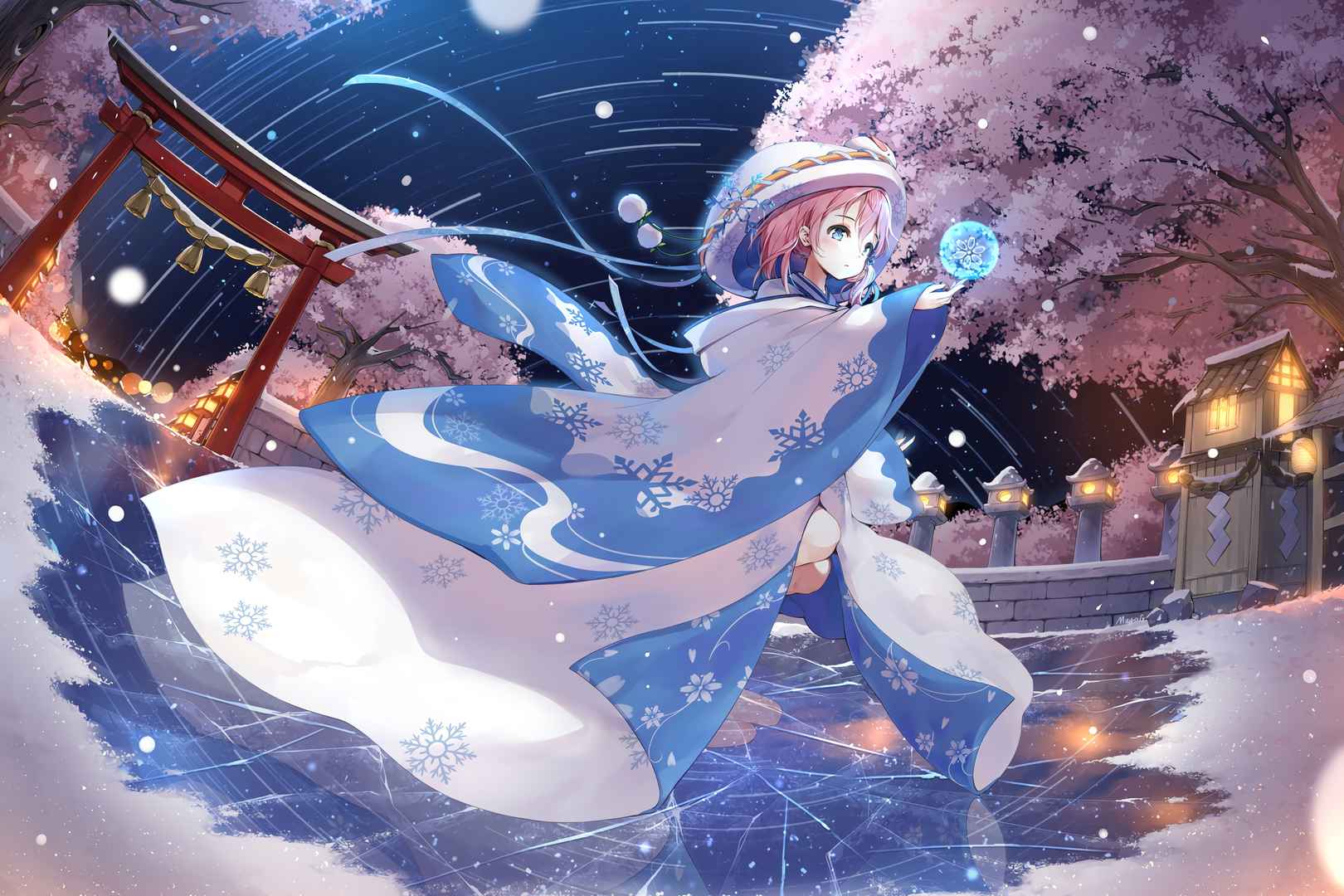 Snow Girl 4K Anime Wallpaper