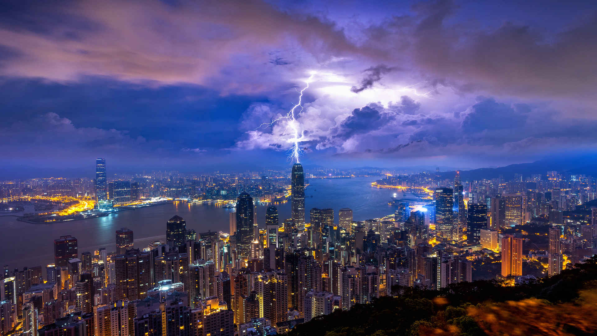 香港晚上风景4k高清壁纸3840x2160-