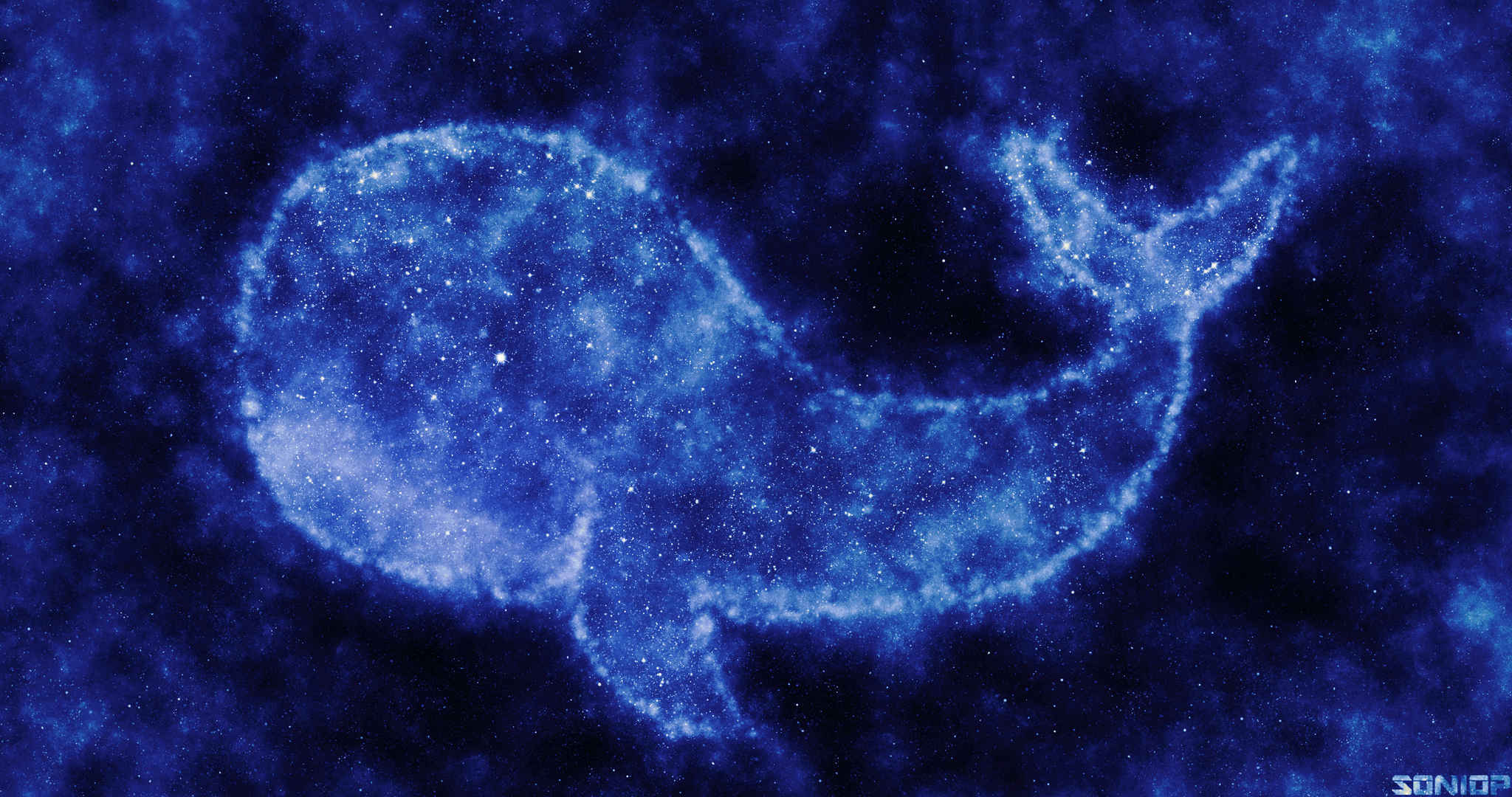 唯美太空鲸鱼星星4k高清壁纸4096x2160-