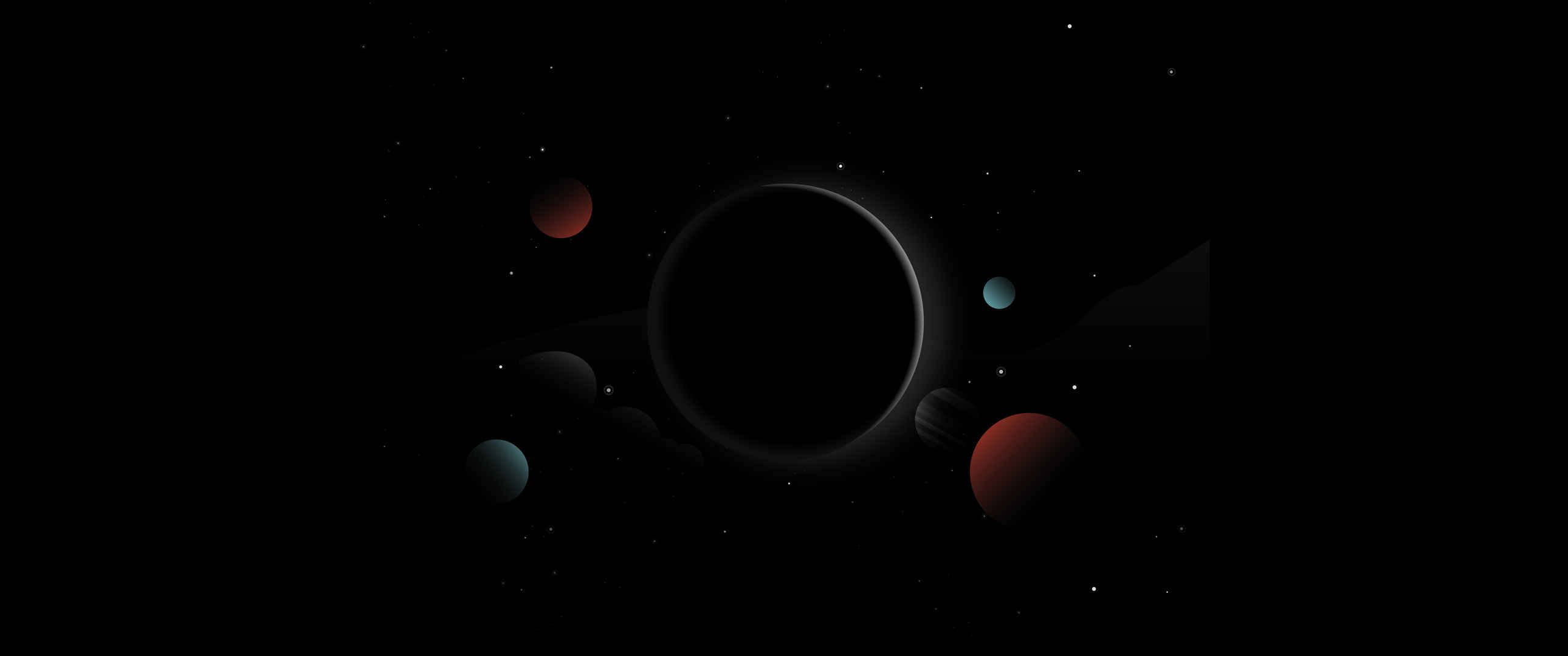 行星 黑暗 星星 HD 空间 3440x1440图片-