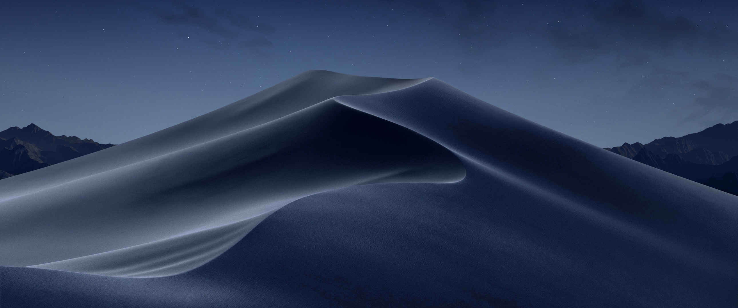 苹果MacOS Mojave 莫哈韦沙漠 夜间风景3440x1440壁纸