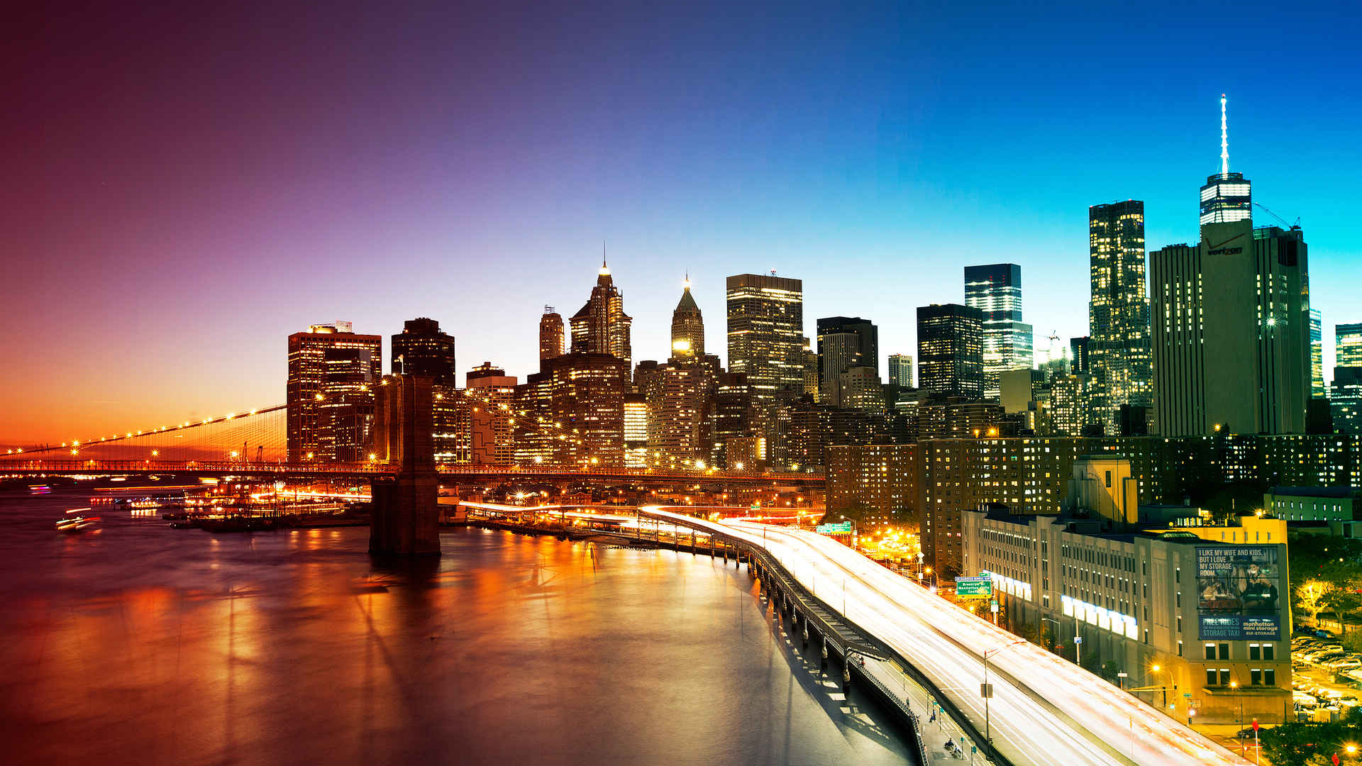 纽约市曼哈顿大桥4k壁纸