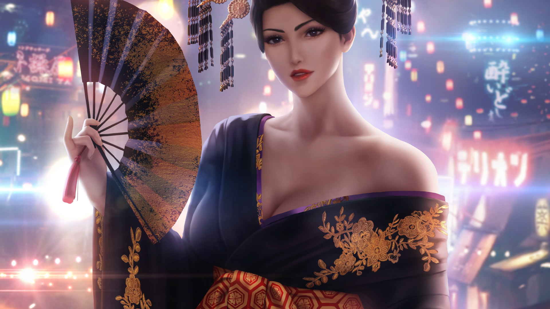 《最终幻想7：重制版》M夫人日本和服丰满美女