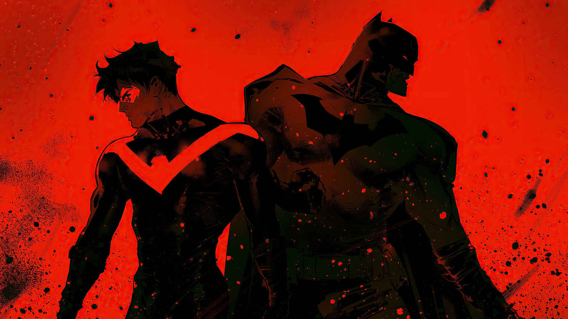 蝙蝠侠和夜翼红色系壁纸