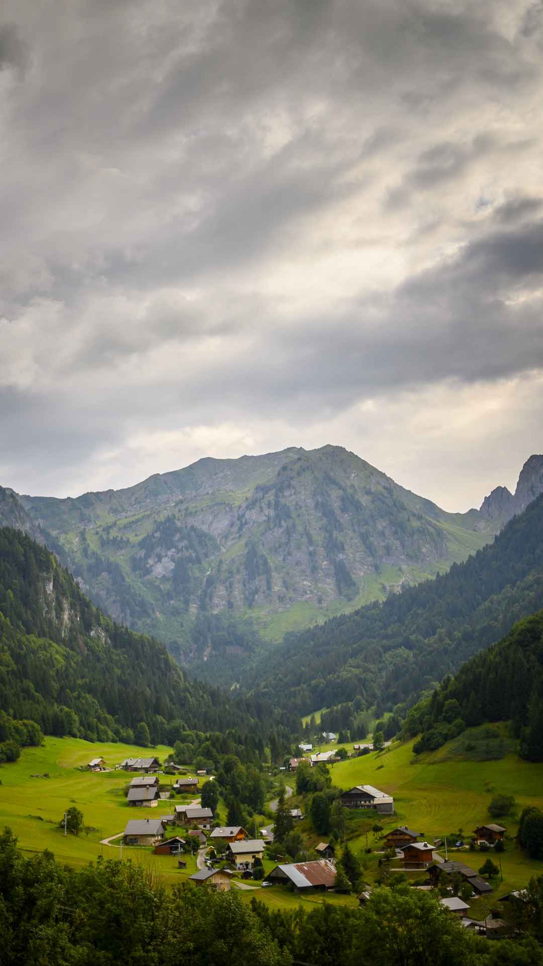 小山村自然风景手机壁纸