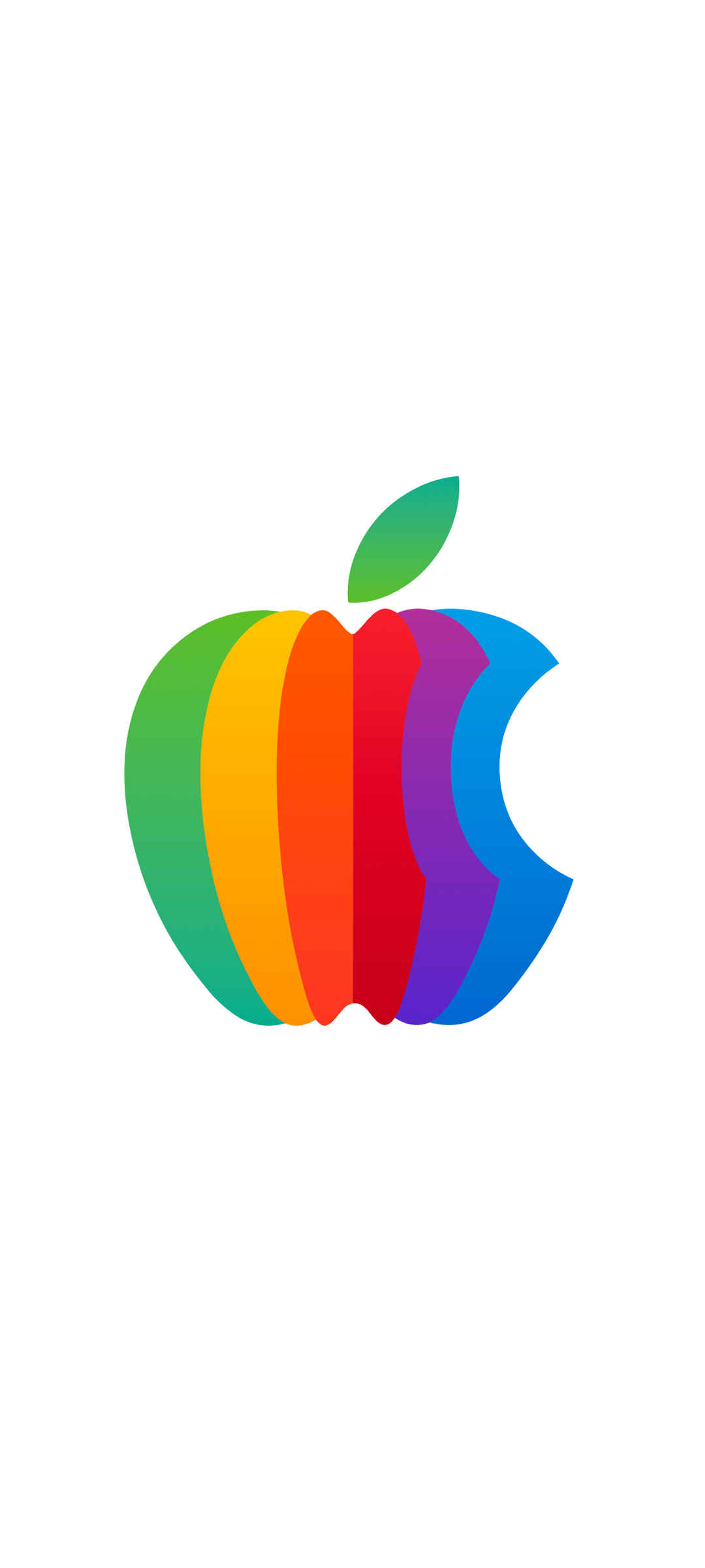 白色背景Apple彩色Logo 苹果手机壁纸-