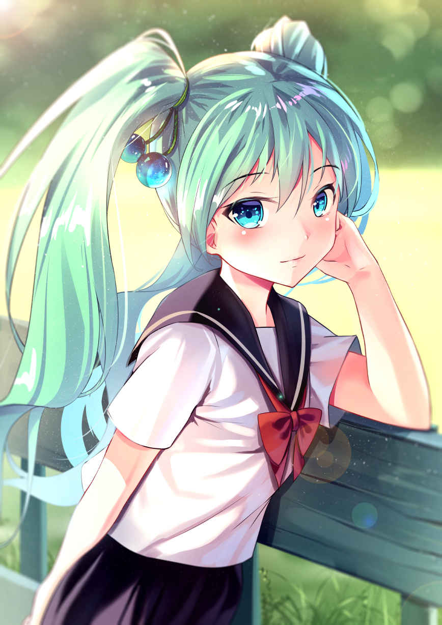 沉思初音未来制服图片