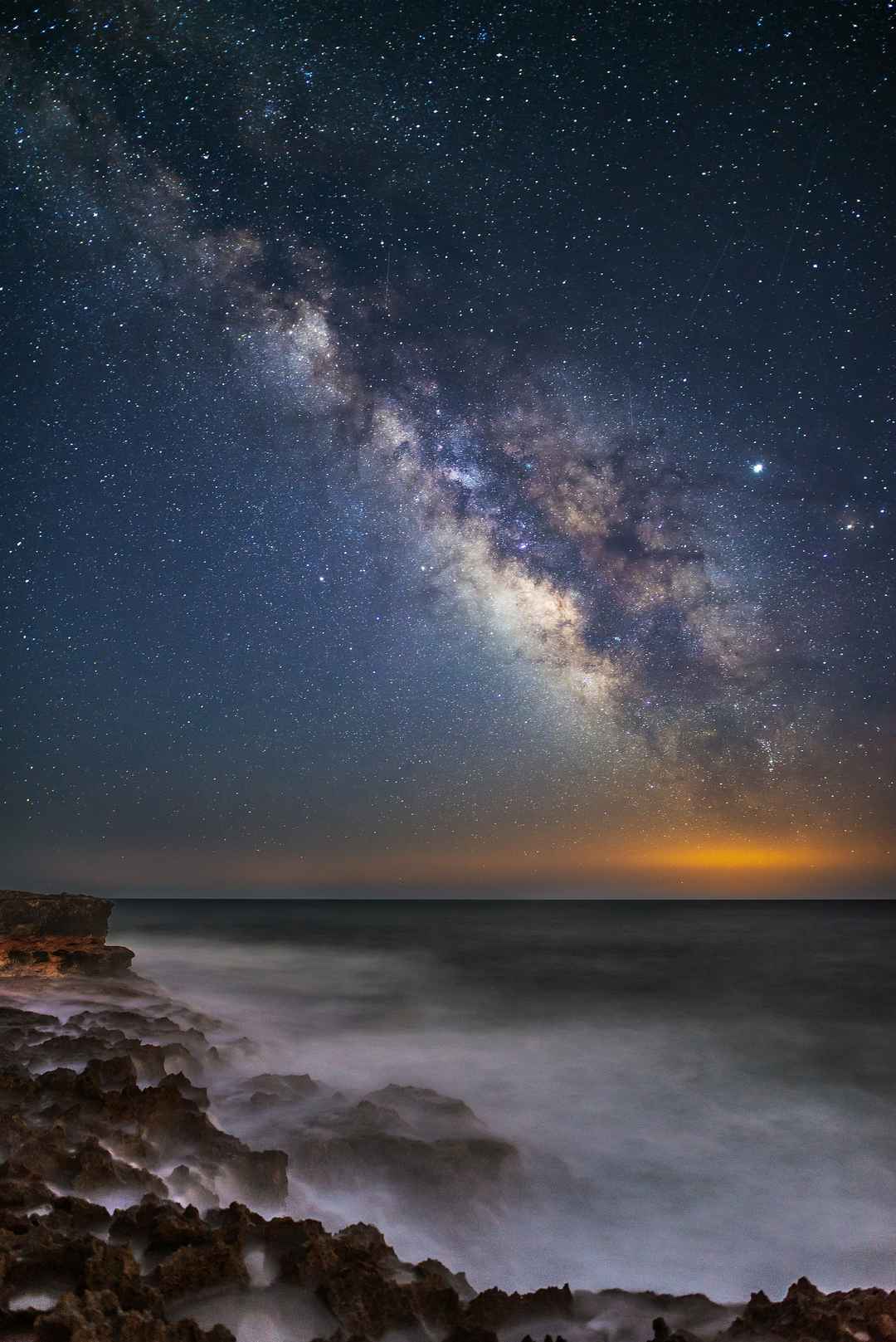 银河系 海洋 海滩 星空 图片