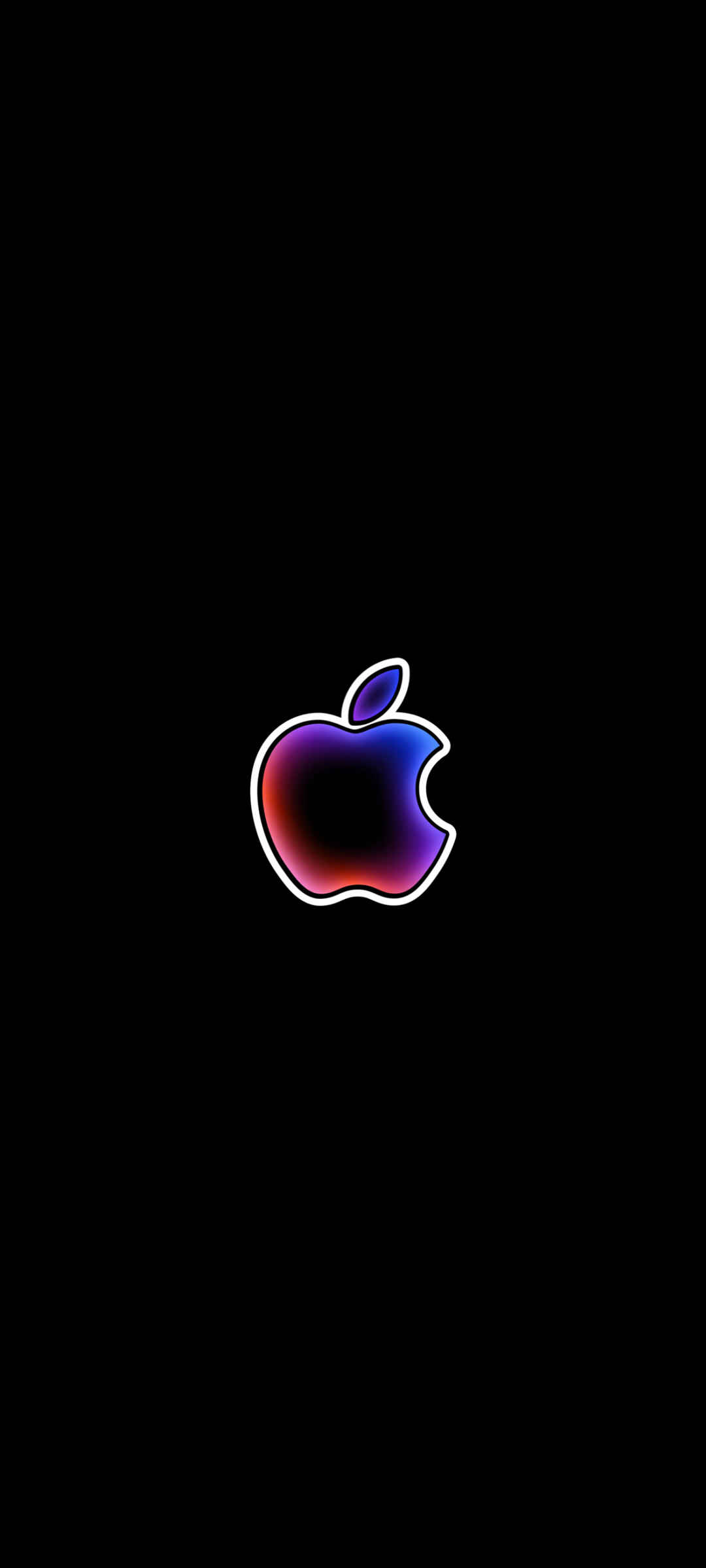 苹果logo标志 黑色背景 手机壁纸-