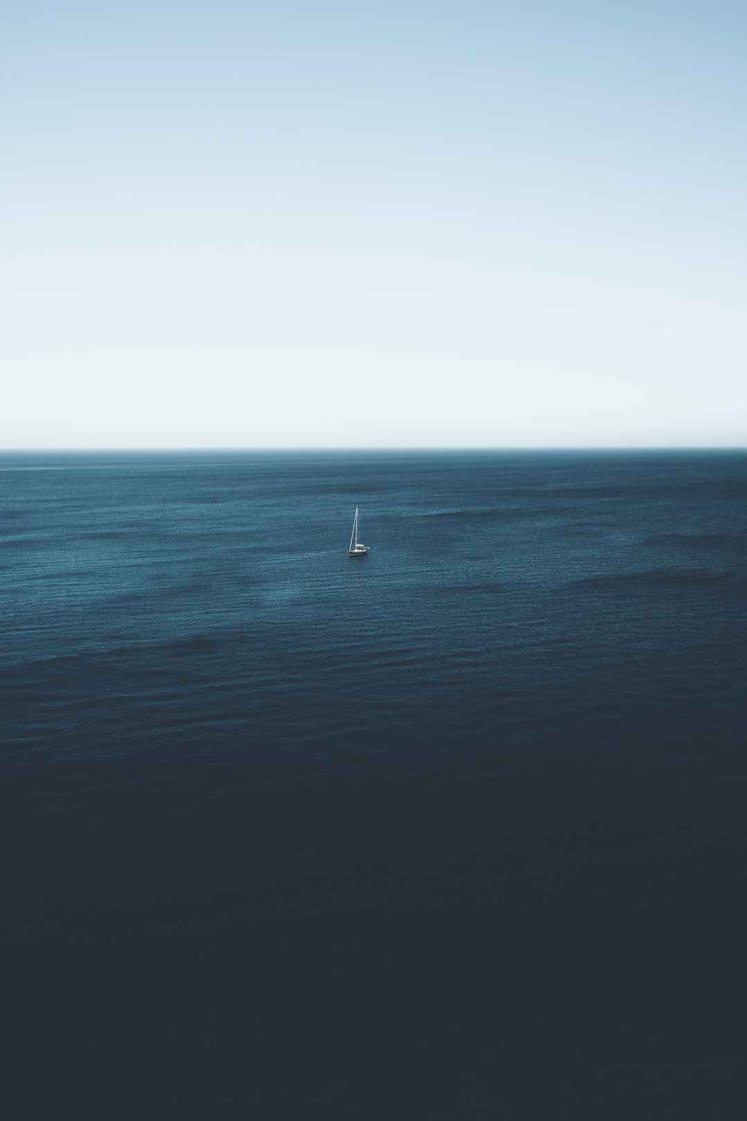 帆船 孤独 海洋 图片