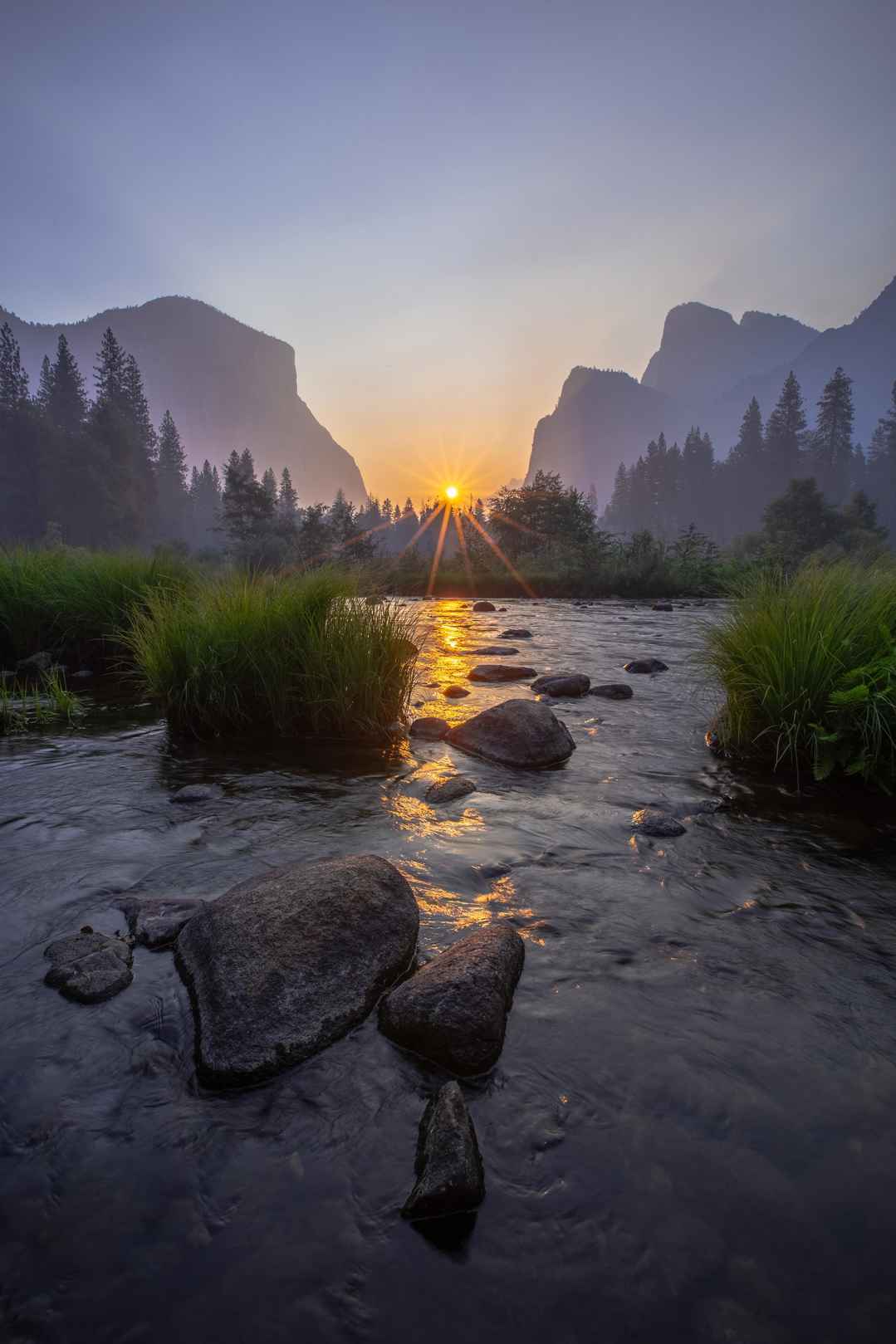 美流水晨曦朝阳最仙境山水风景图片